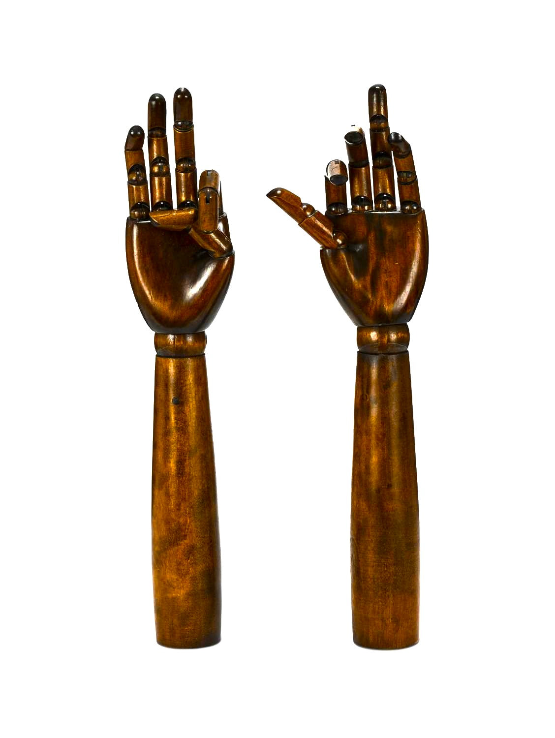 ANTIQUE LATE 19TH CENTURY ARTICULATED FOREARMS & HANDS FROM ARTIST'S LAY MODEL