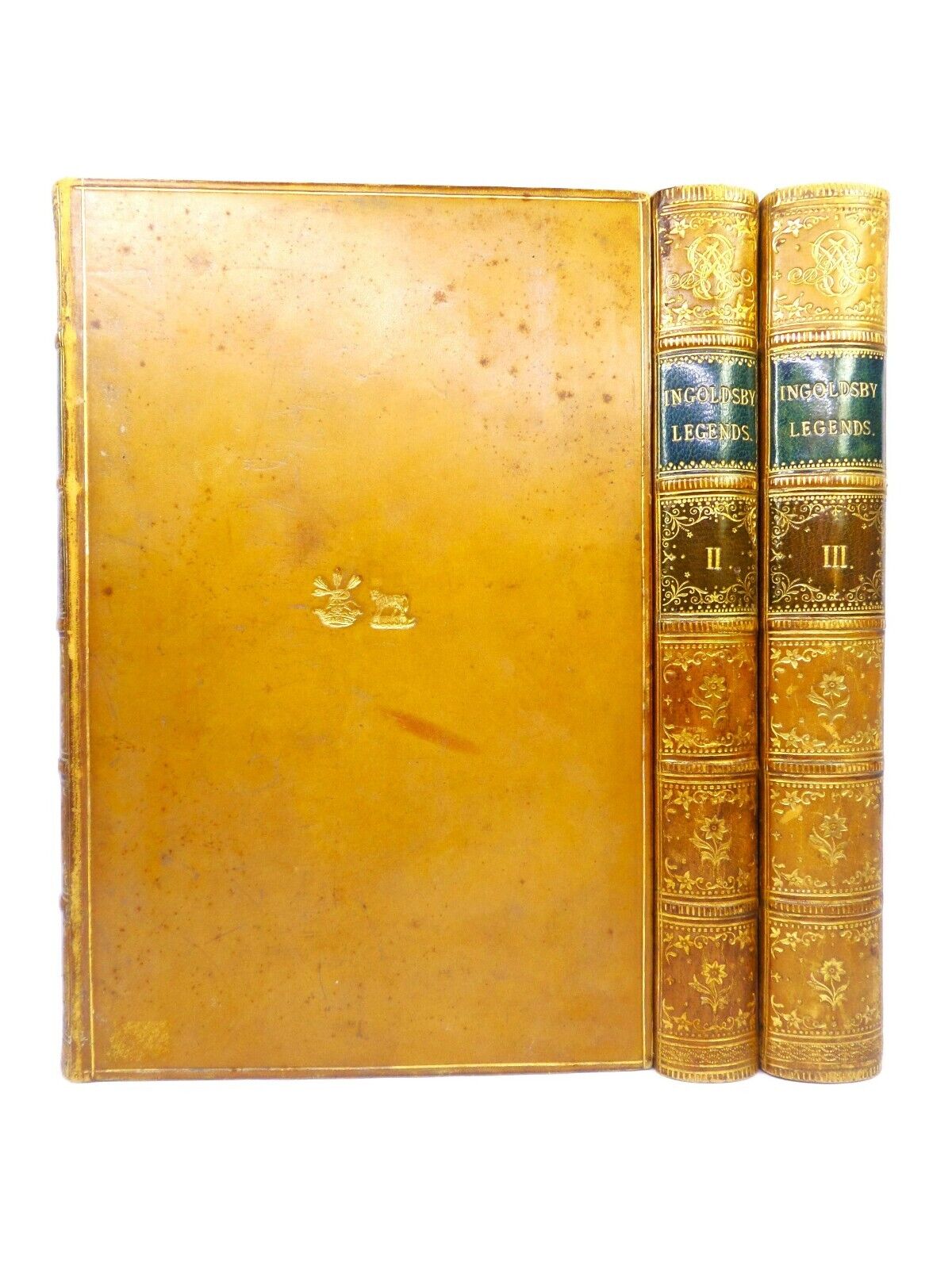 THE INGOLDSBY LEGENDS 1855 ELEVENTH EDITION, LEATHER BOUND IN THREE VOLUMES