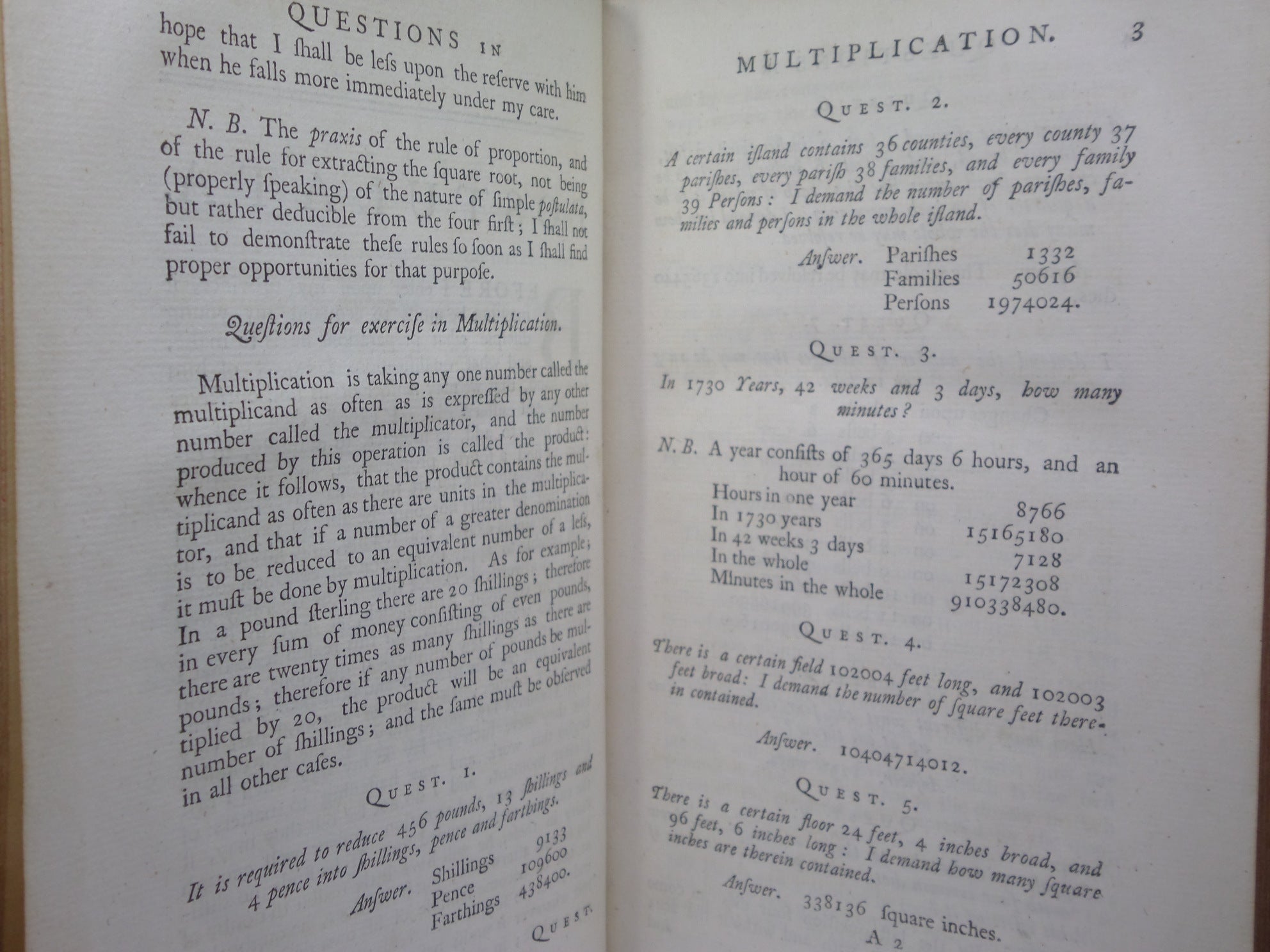 SELECT PARTS OF PROFESSOR SAUNDERSON'S ELEMENTS OF ALGEBRA 1756 FIRST EDITION