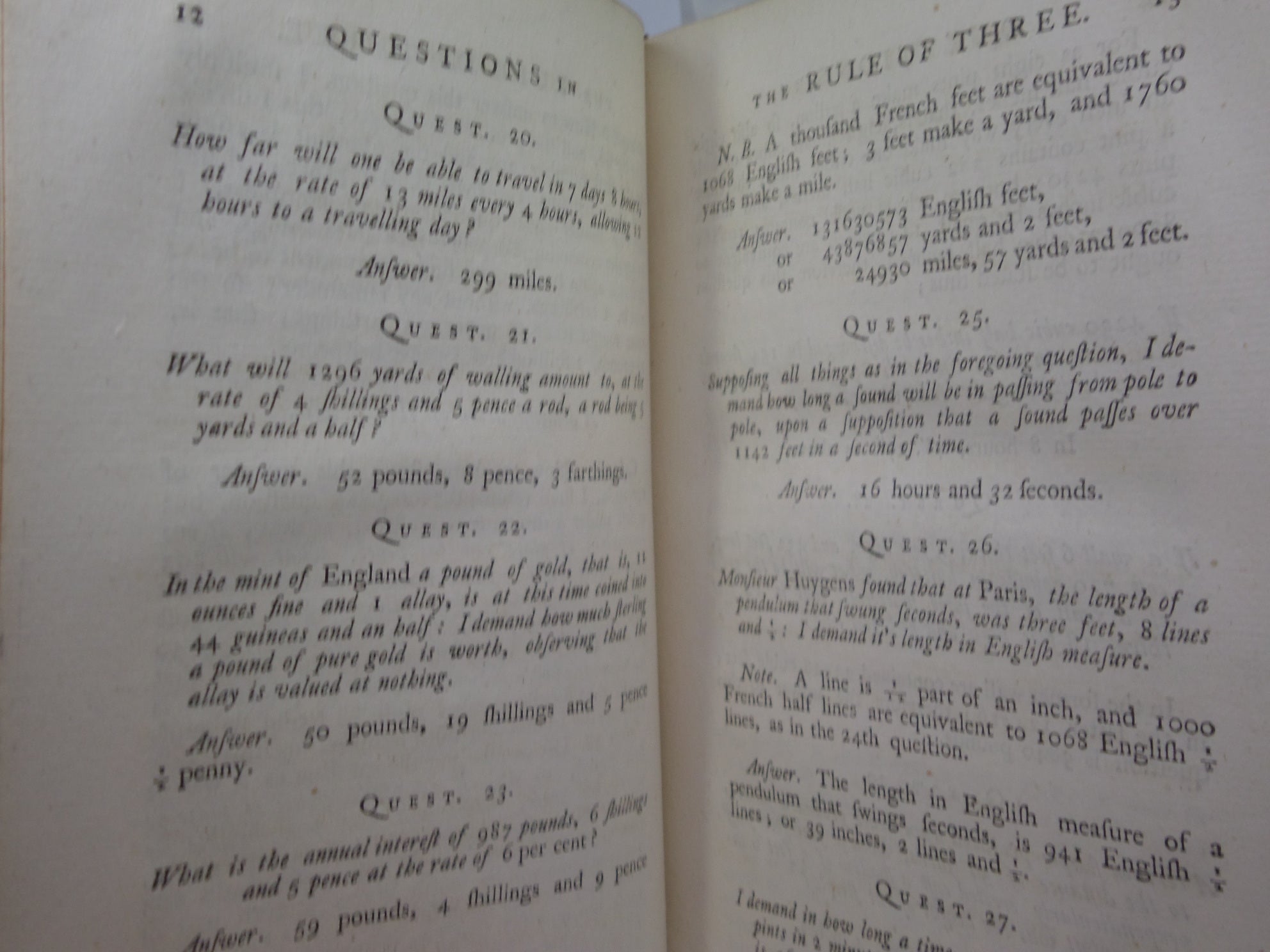 SELECT PARTS OF PROFESSOR SAUNDERSON'S ELEMENTS OF ALGEBRA 1756 FIRST EDITION