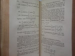 SELECT PARTS OF PROFESSOR SAUNDERSON'S ELEMENTS OF ALGEBRA 1756 FIRST EDITION