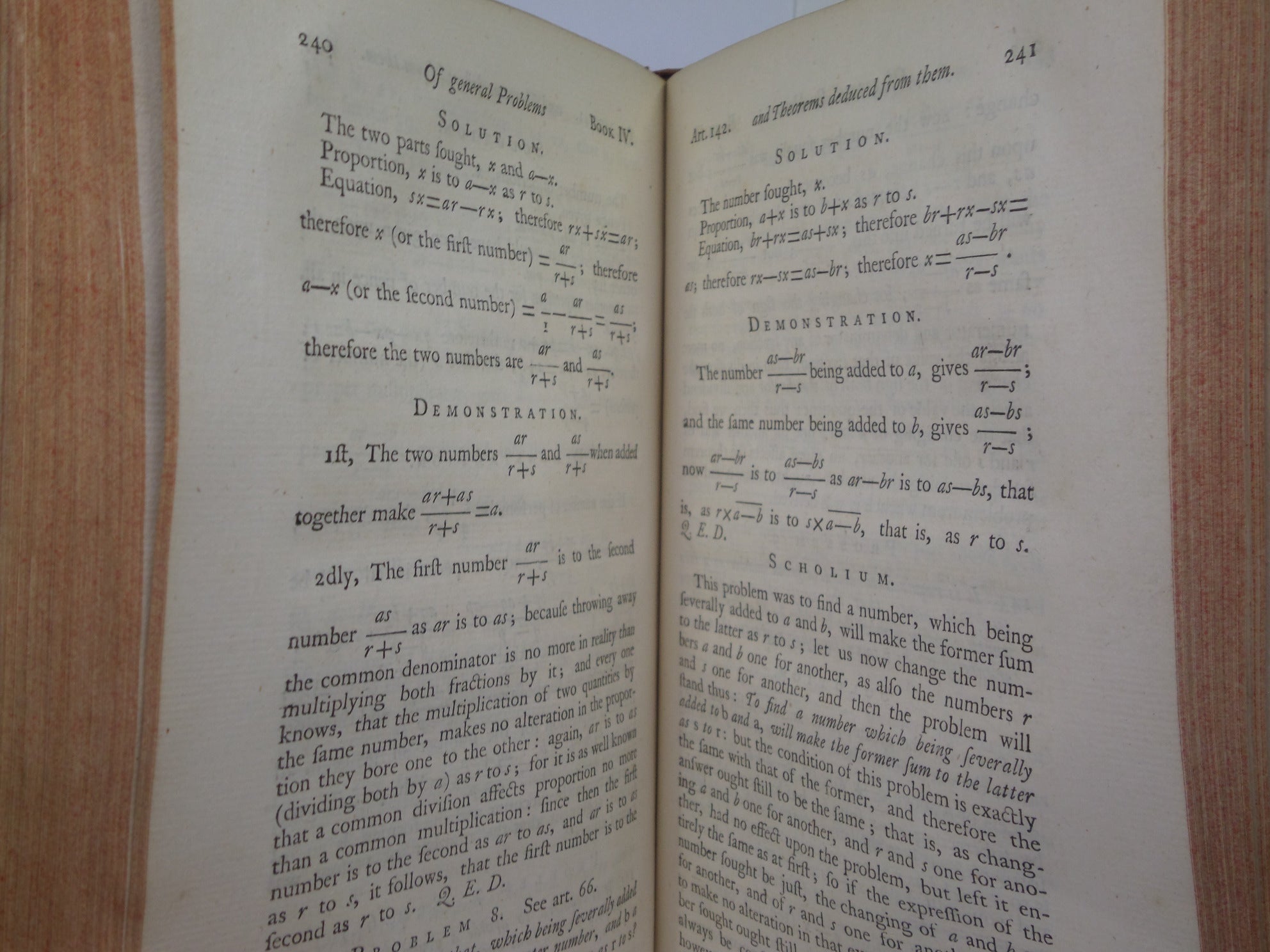 SELECT PARTS OF PROFESSOR SAUNDERSON'S ELEMENTS OF ALGEBRA 1756 FIRST EDITION