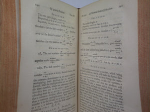 SELECT PARTS OF PROFESSOR SAUNDERSON'S ELEMENTS OF ALGEBRA 1756 FIRST EDITION