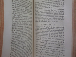 SELECT PARTS OF PROFESSOR SAUNDERSON'S ELEMENTS OF ALGEBRA 1756 FIRST EDITION