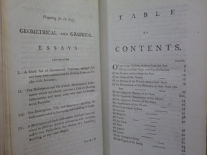 ASTRONOMICAL AND GEOGRAPHICAL ESSAYS BY GEORGE ADAMS 1790 LEATHER BINDING