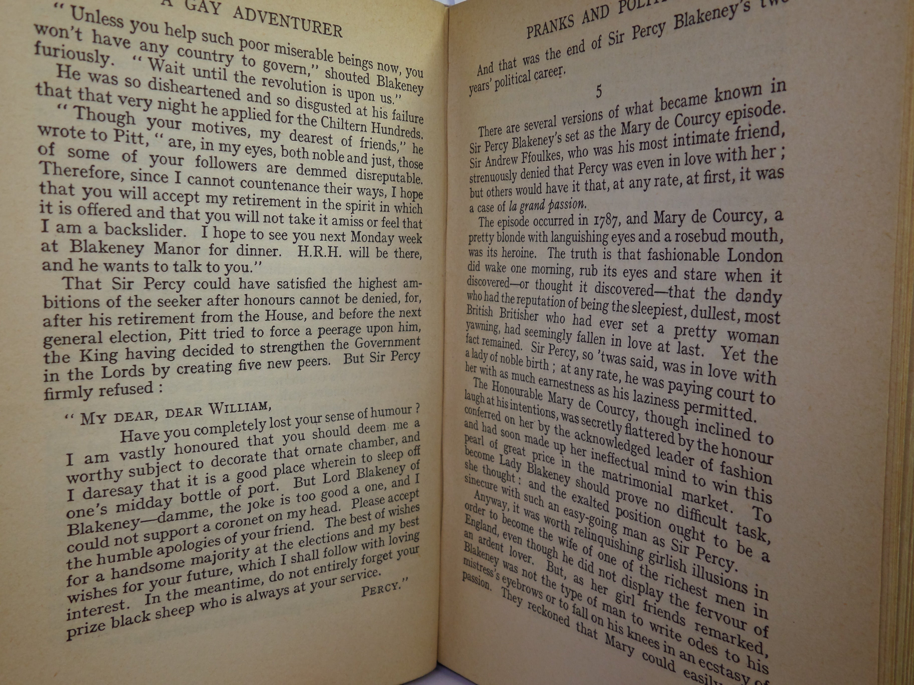 A GAY ADVENTURER [THE SCARLET PIMPERNEL] BY JOHN BLAKENEY 1935 FIRST EDITION