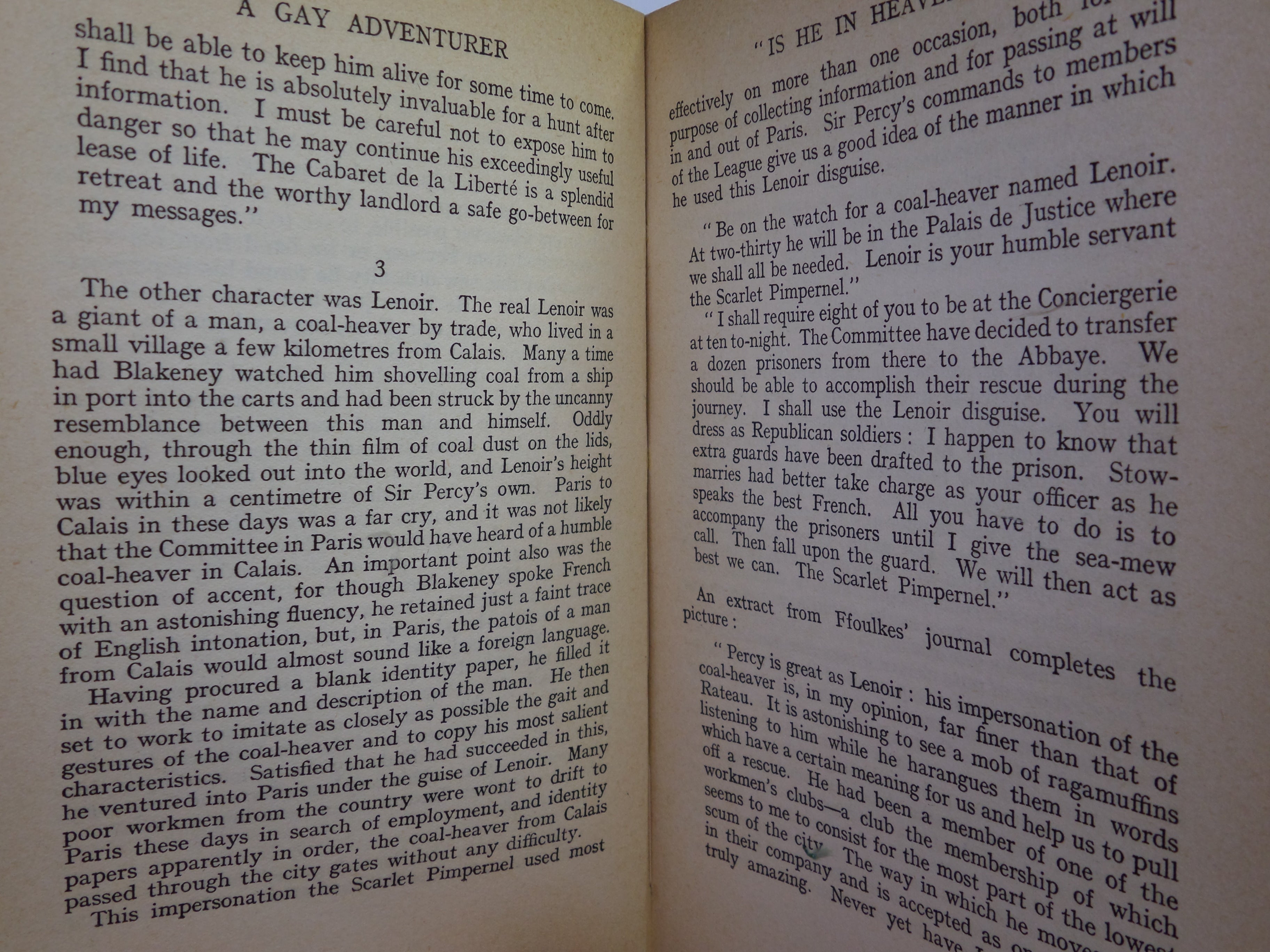 A GAY ADVENTURER [THE SCARLET PIMPERNEL] BY JOHN BLAKENEY 1935 FIRST EDITION