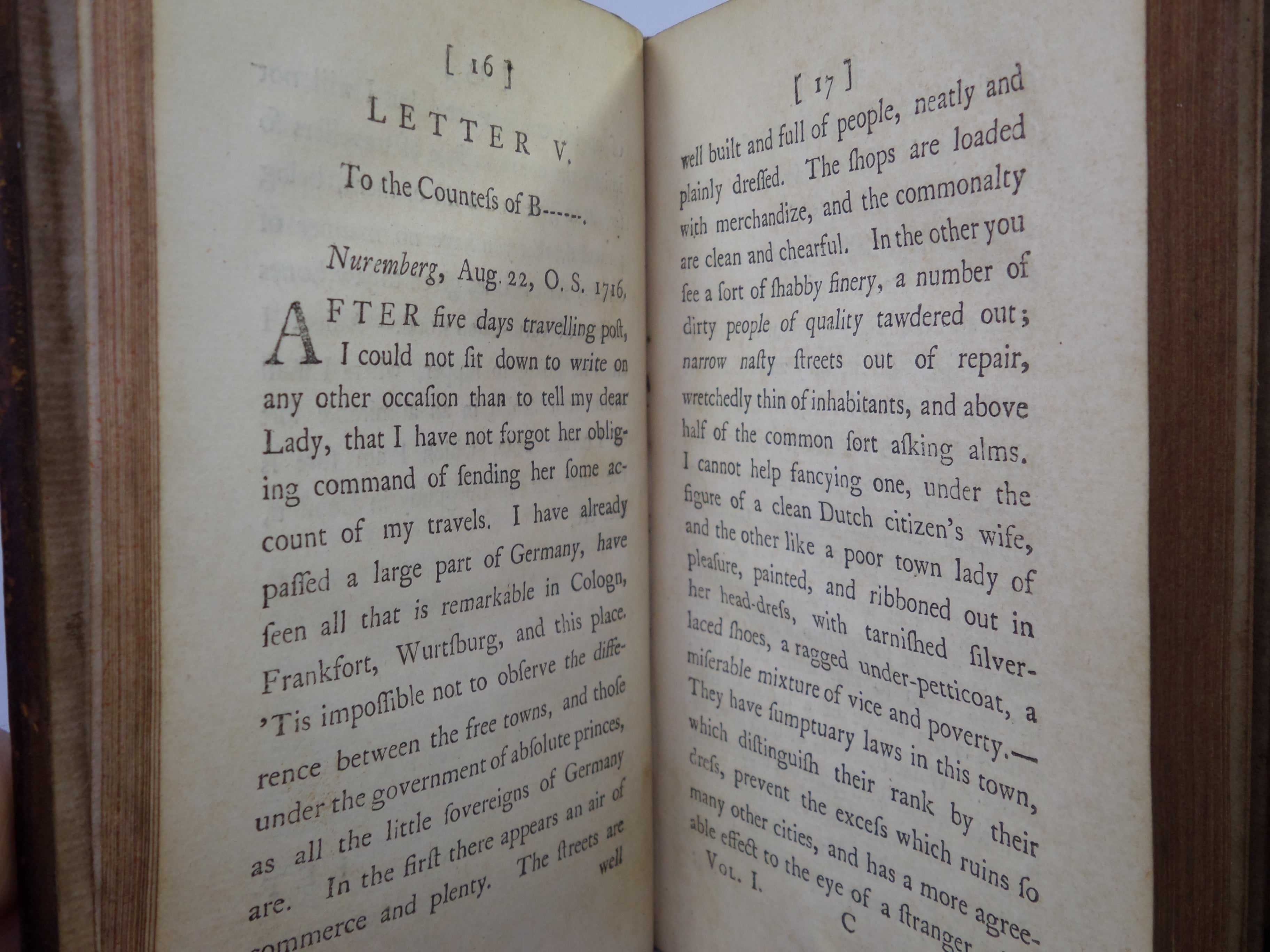 LETTERS OF THE RIGHT HONOURABLE LADY M---Y W----Y M----E BY LADY MARY WORTLEY MONTAGU 1763 THIRD EDITION IN THREE VOLUMES