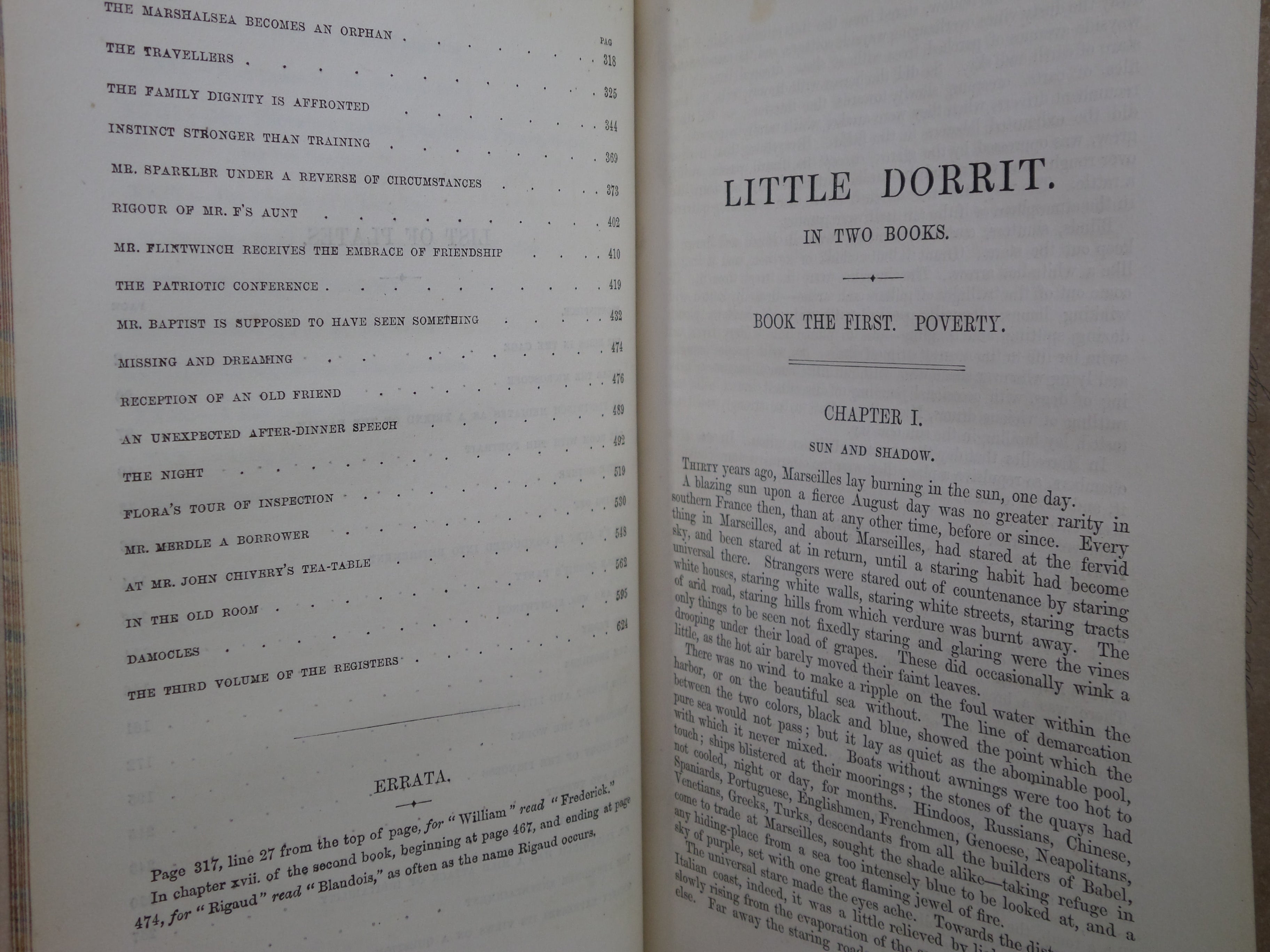 LITTLE DORRIT BY CHARLES DICKENS 1857 FIRST EDITION, FINE BINDING