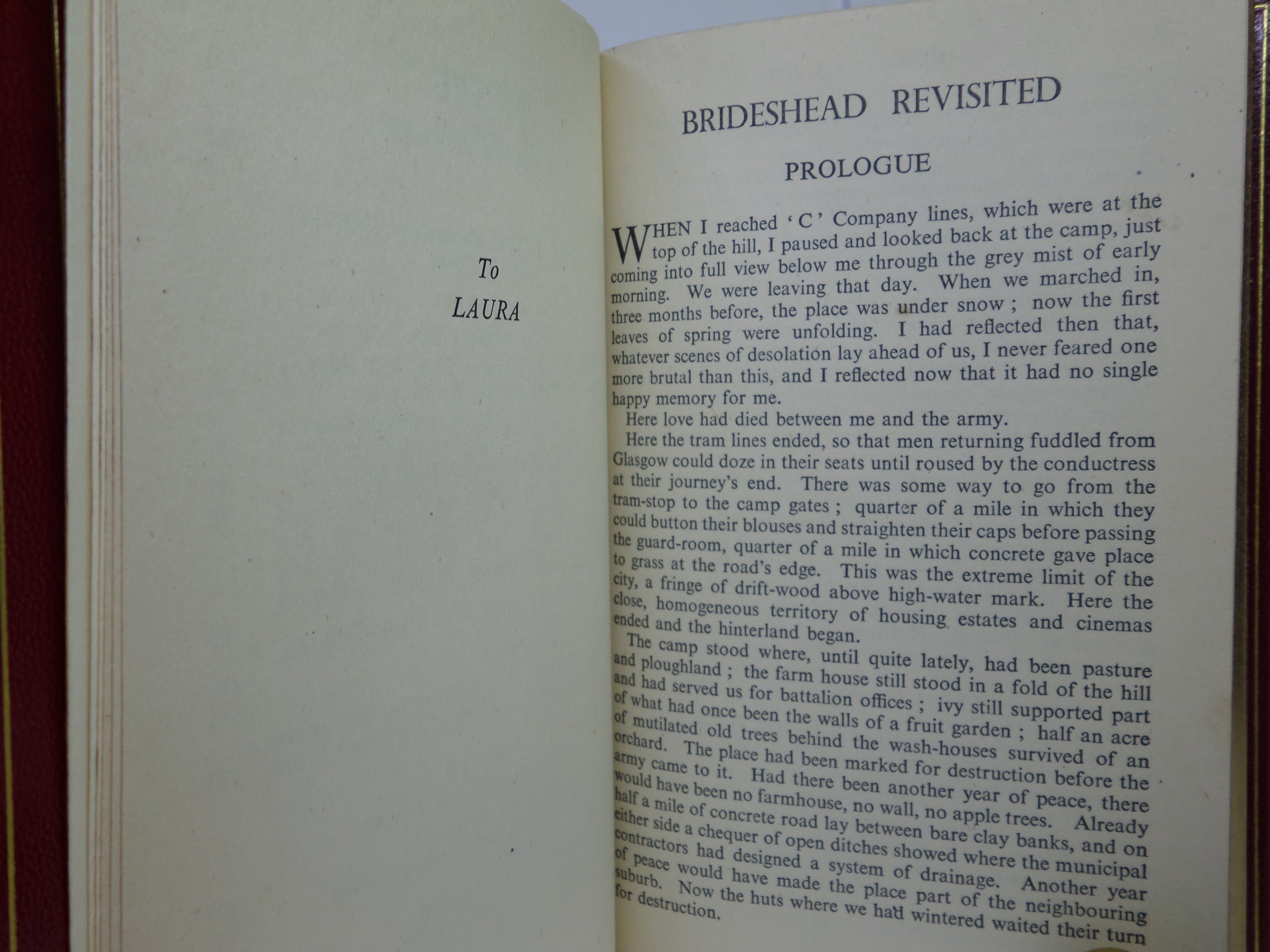BRIDESHEAD REVISITED BY EVELYN WAUGH 1945 FIRST EDITION BAYNTUN RIVIERE BINDING