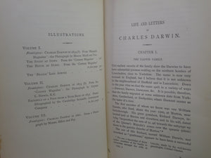 THE LIFE AND LETTERS OF CHARLES DARWIN 1887 FIRST EDITION