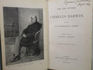 THE LIFE AND LETTERS OF CHARLES DARWIN 1887 FIRST EDITION