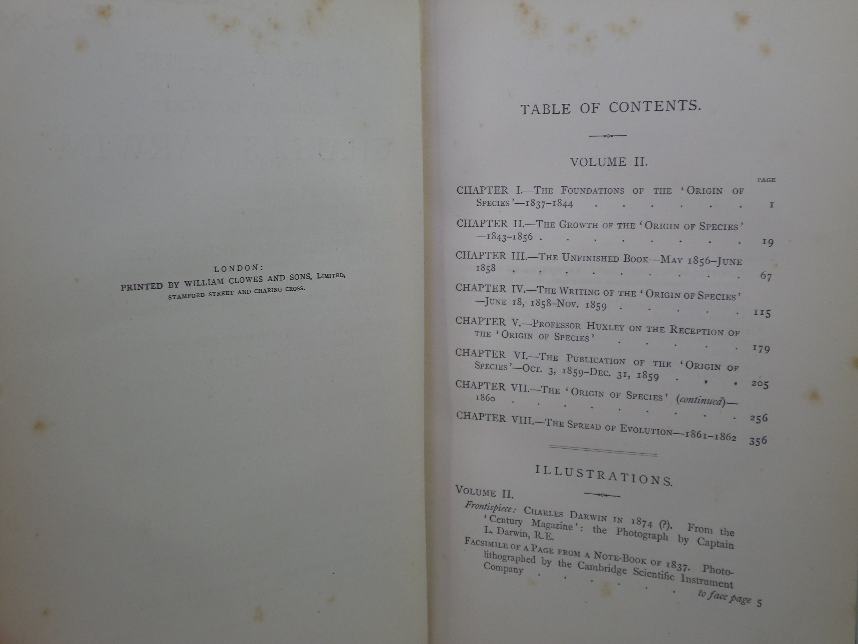 THE LIFE AND LETTERS OF CHARLES DARWIN 1887 FIRST EDITION