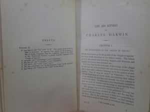 THE LIFE AND LETTERS OF CHARLES DARWIN 1887 FIRST EDITION