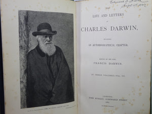 THE LIFE AND LETTERS OF CHARLES DARWIN 1887 FIRST EDITION