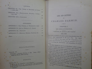 THE LIFE AND LETTERS OF CHARLES DARWIN 1887 FIRST EDITION