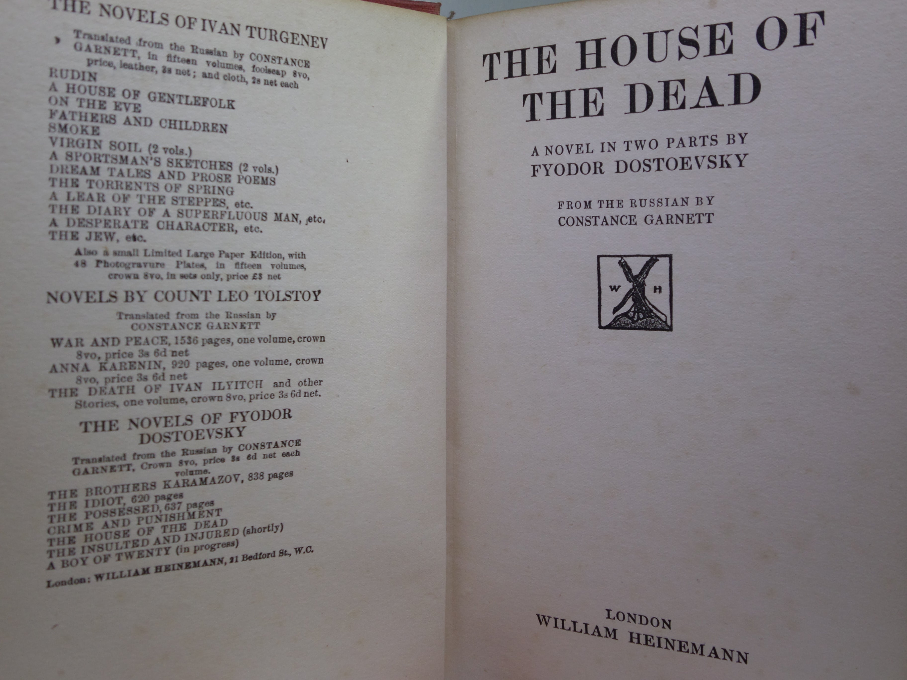 THE NOVELS OF FYODOR DOSTOEVSKY VOLUMES 1-11 TRANS. BY CONSTANCE GARNETT 1915-23