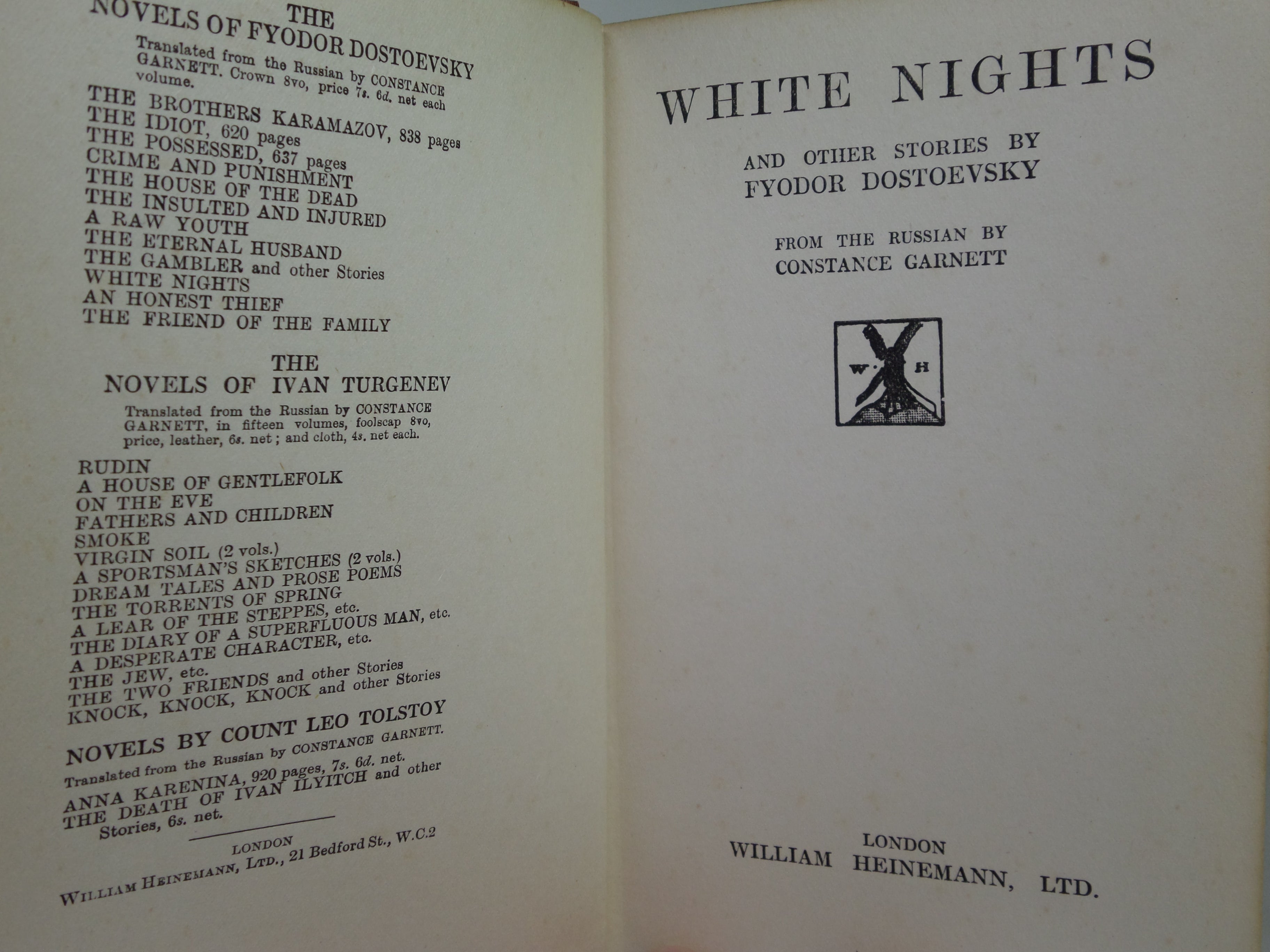 THE NOVELS OF FYODOR DOSTOEVSKY VOLUMES 1-11 TRANS. BY CONSTANCE GARNETT 1915-23