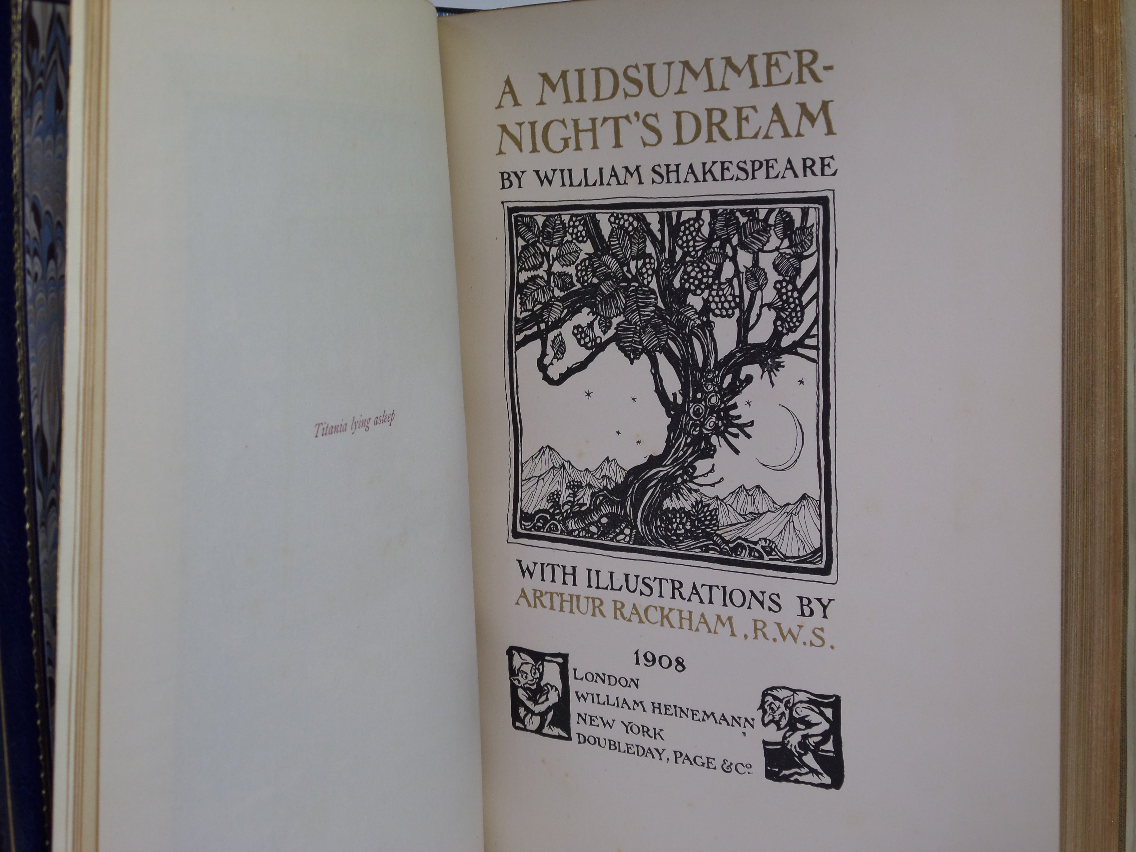 A MIDSUMMER-NIGHT'S DREAM 1908 SHAKESPEARE, BAYNTUN RIVIERE BINDING RACKHAM ILLS