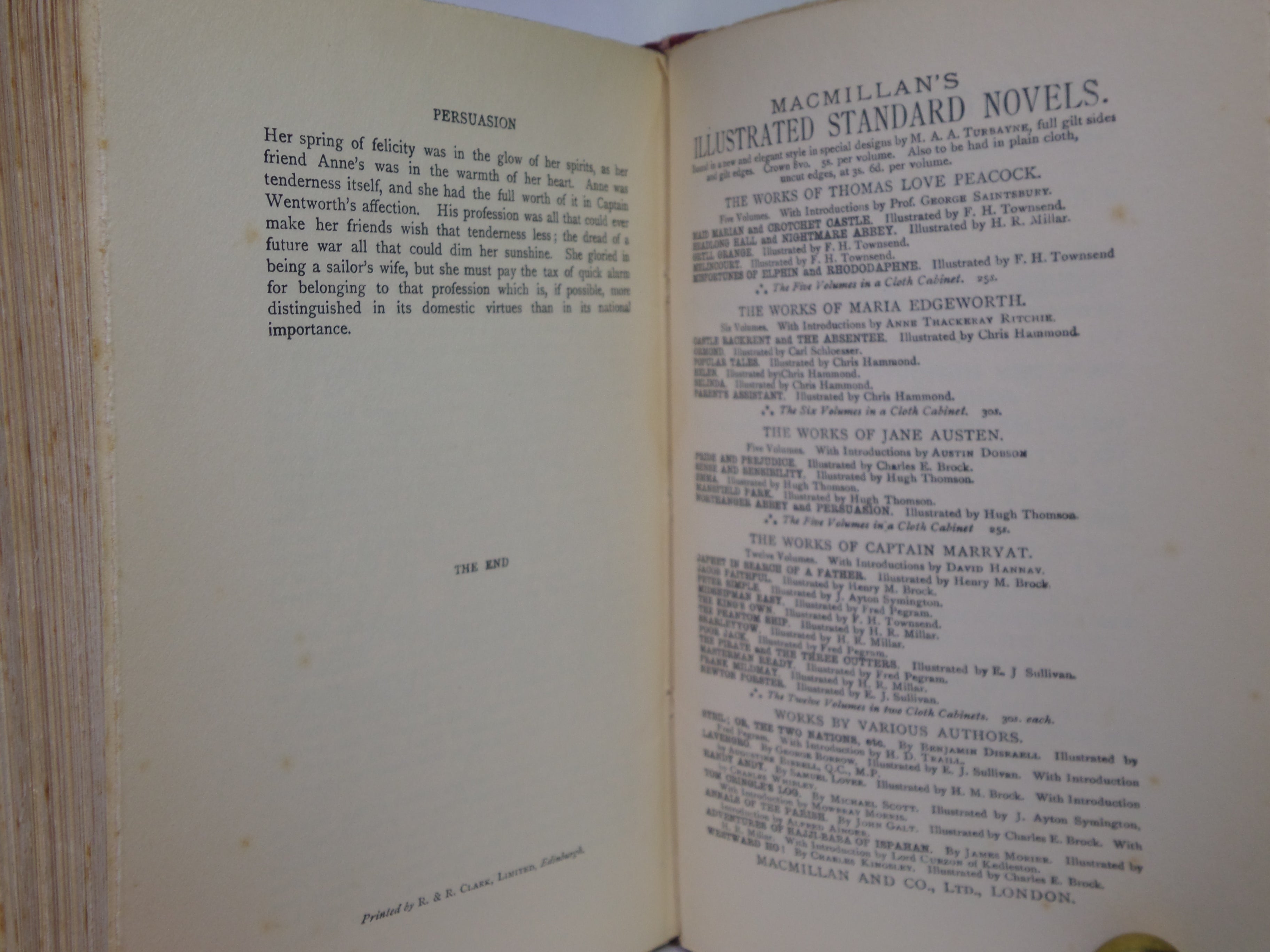 NORTHANGER ABBEY AND PERSUASION BY JANE AUSTEN 1906 HUGH THOMSON ILLUSTRATIONS