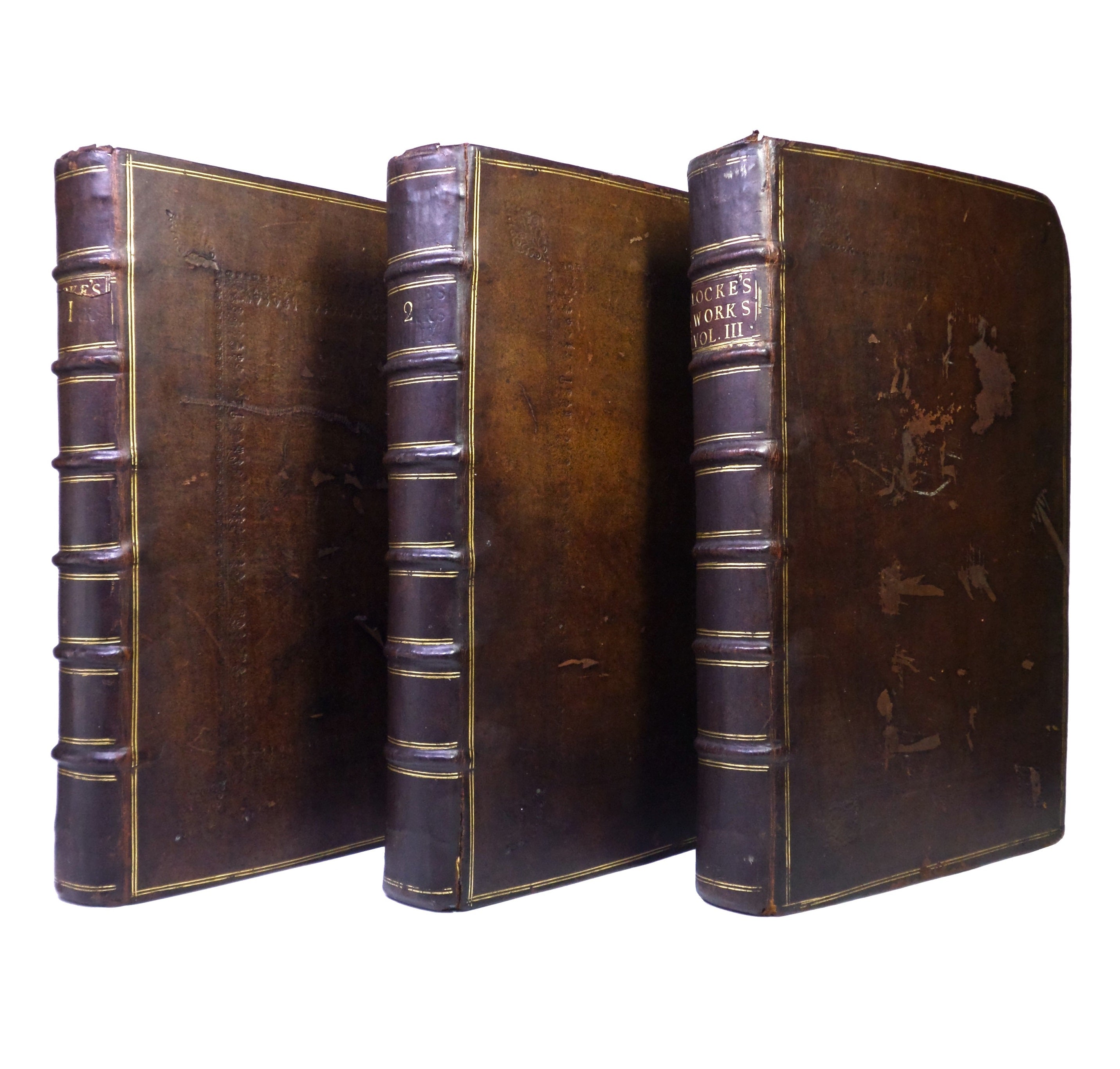 THE WORKS OF JOHN LOCKE 1722 SECOND EDITION IN THREE VOLUMES