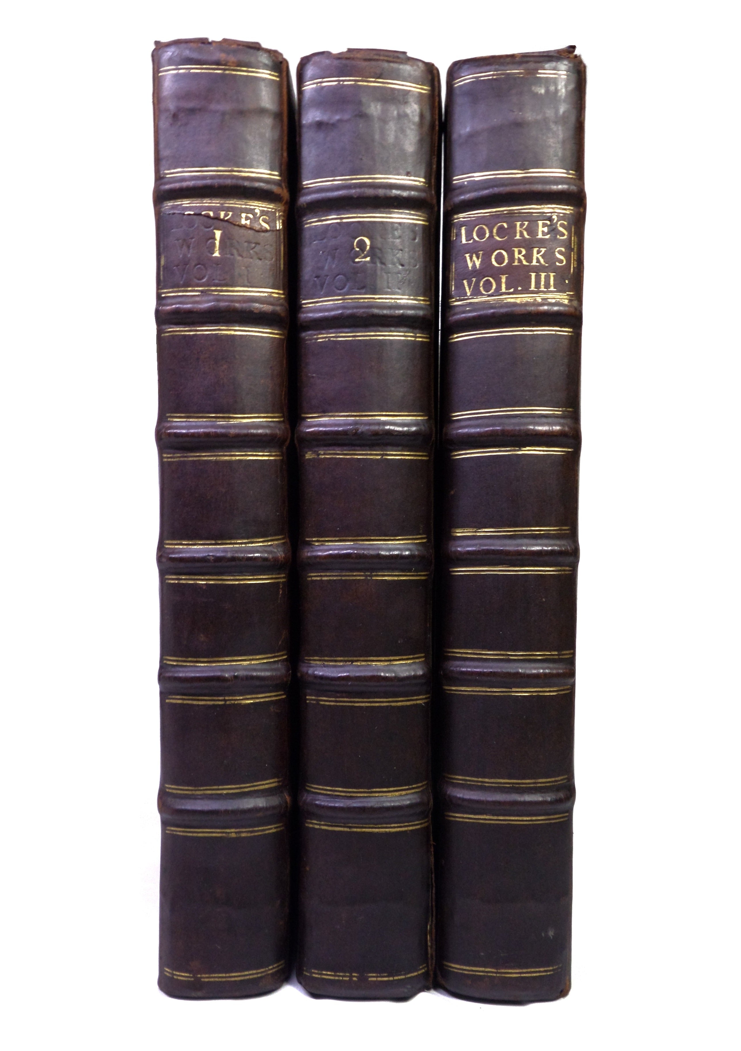 THE WORKS OF JOHN LOCKE 1722 SECOND EDITION IN THREE VOLUMES