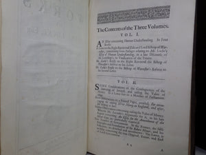 THE WORKS OF JOHN LOCKE 1722 SECOND EDITION IN THREE VOLUMES