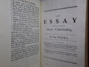 THE WORKS OF JOHN LOCKE 1722 SECOND EDITION IN THREE VOLUMES