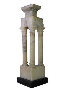 19TH CENTURY GRAND TOUR ALABASTER MODEL OF THE TEMPLE OF VESPASIAN AND TITUS