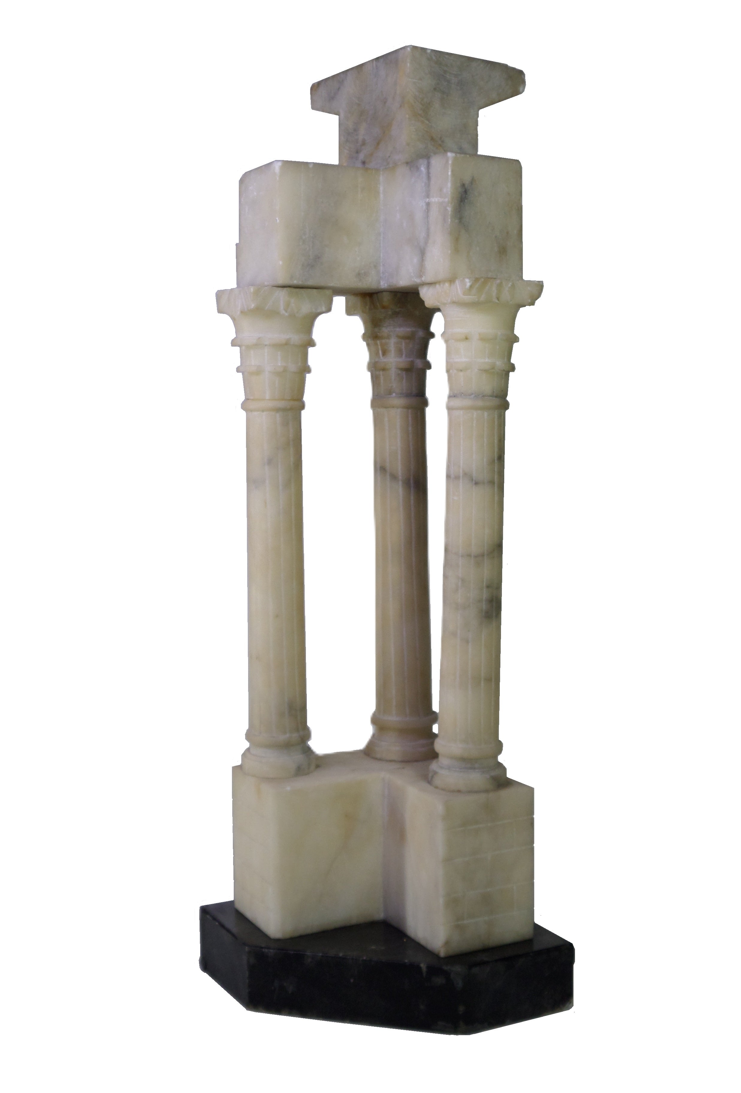 19TH CENTURY GRAND TOUR ALABASTER MODEL OF THE TEMPLE OF VESPASIAN AND TITUS