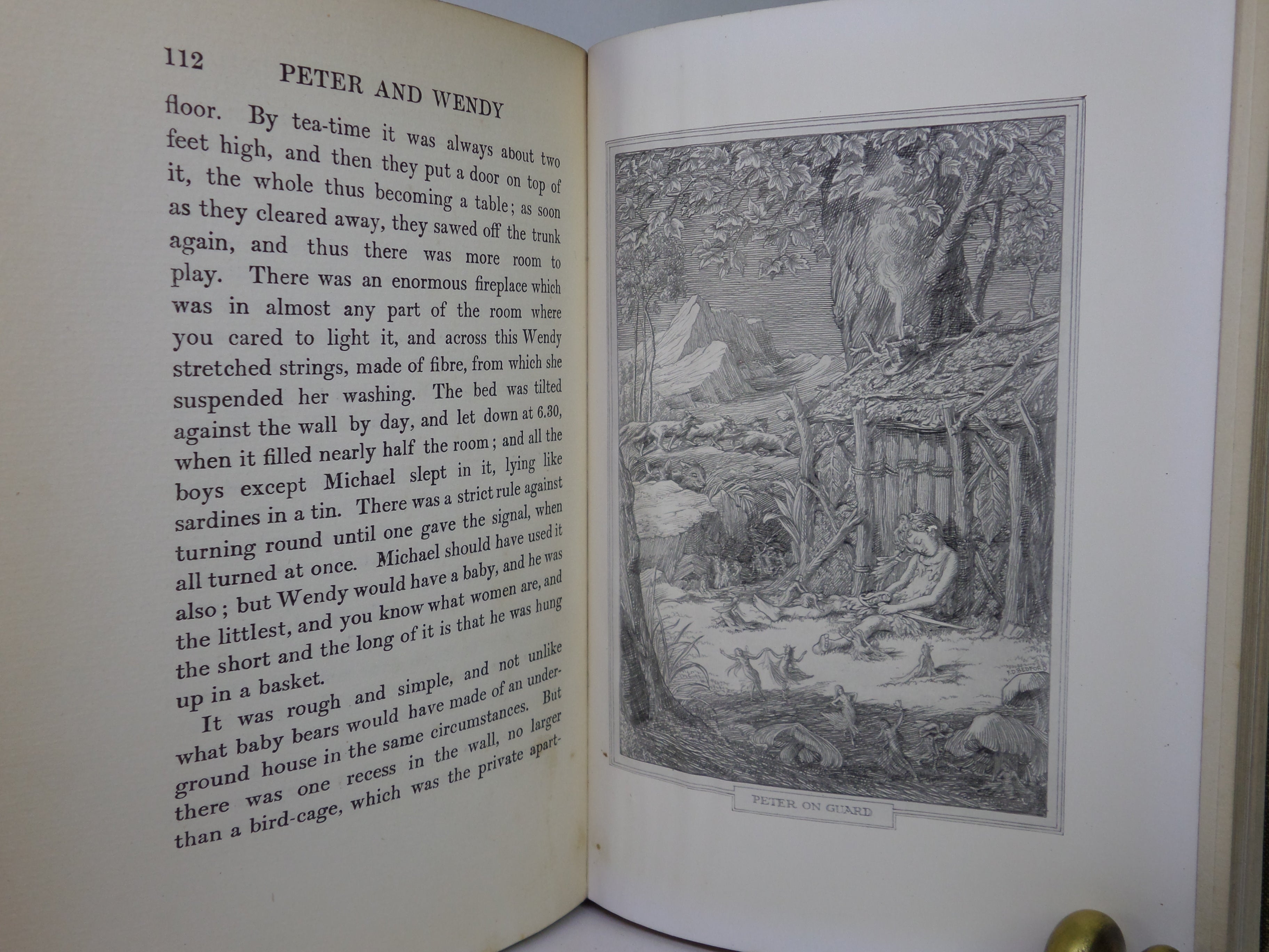 PETER AND WENDY BY J.M. BARRIE ILLUSTRATED BY F.D. BEDFORD 1911 FIRST EDITION