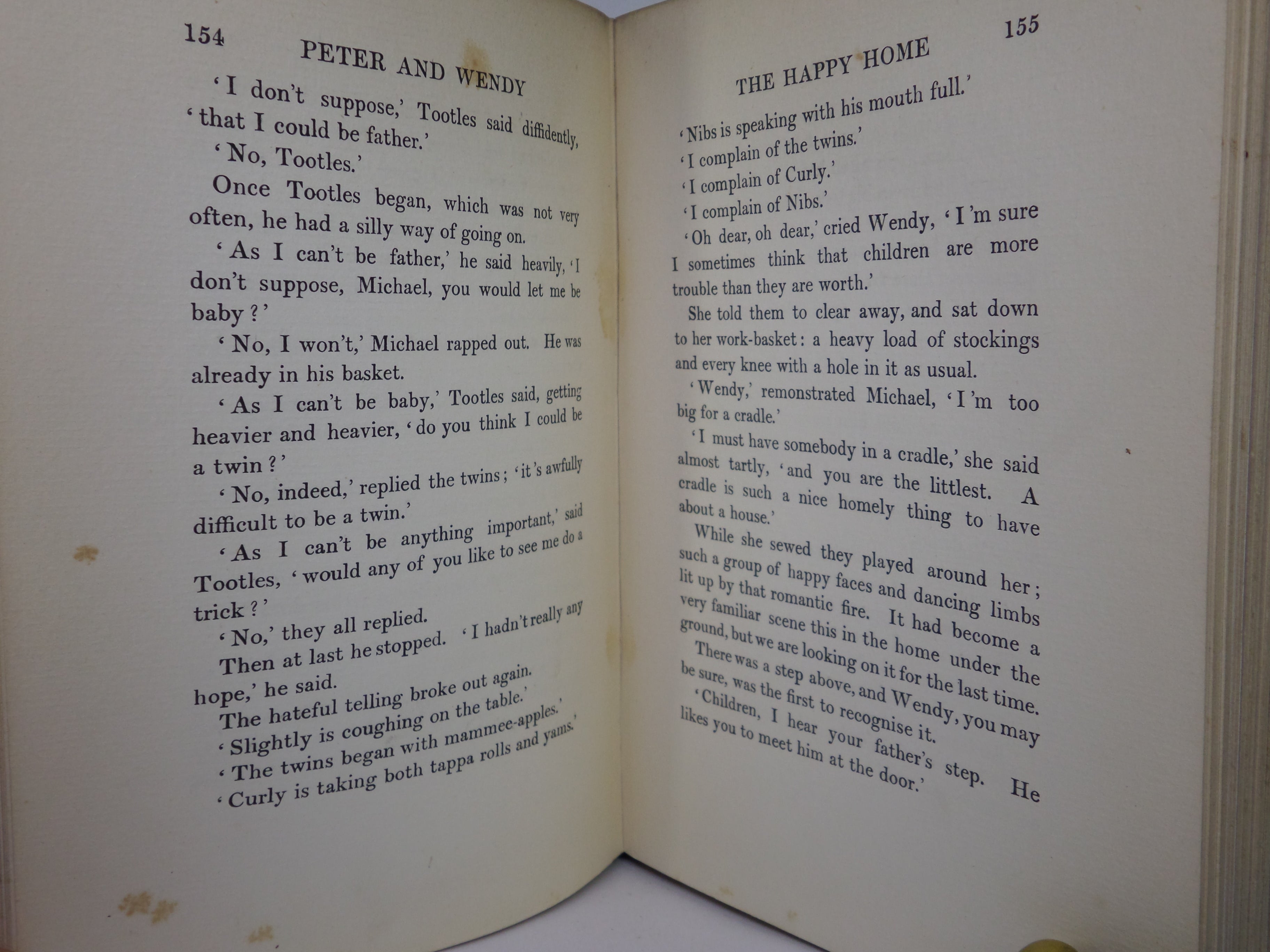 PETER AND WENDY BY J.M. BARRIE ILLUSTRATED BY F.D. BEDFORD 1911 FIRST EDITION