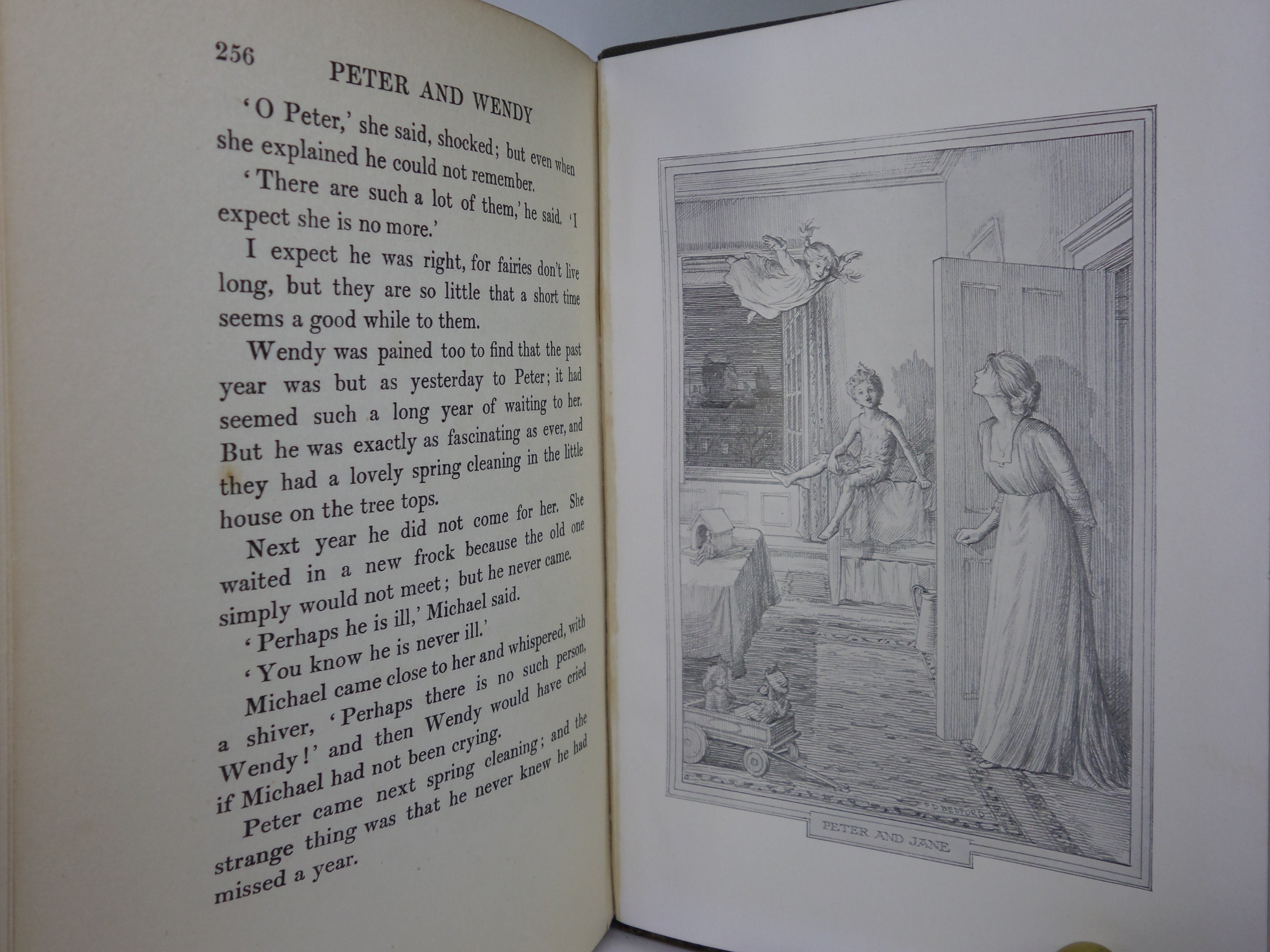 PETER AND WENDY BY J.M. BARRIE ILLUSTRATED BY F.D. BEDFORD 1911 FIRST EDITION