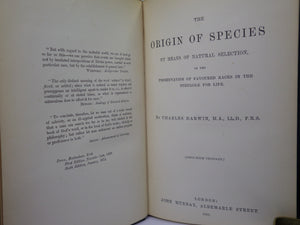 THE ORIGIN OF SPECIES BY MEANS OF NATURAL SELECTION BY CHARLES DARWIN 1899