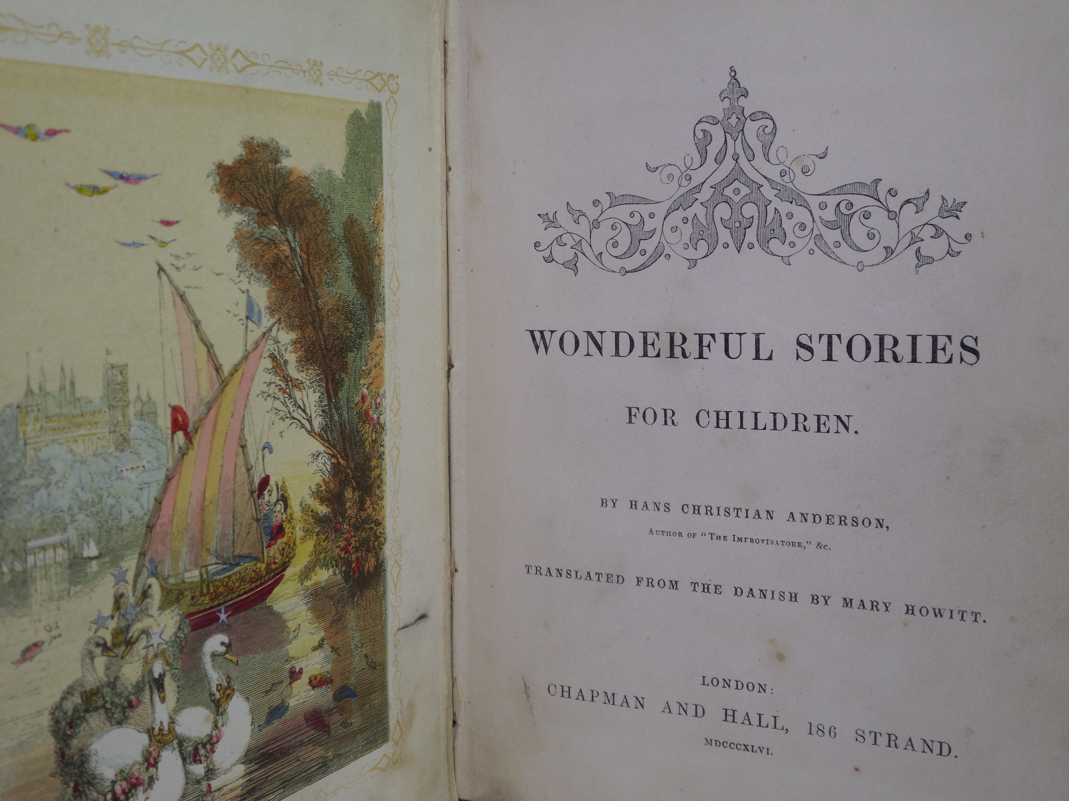 WONDERFUL STORIES FOR CHILDREN BY HANS CHRISTIAN ANDERSEN 1846 FIRST EDITION