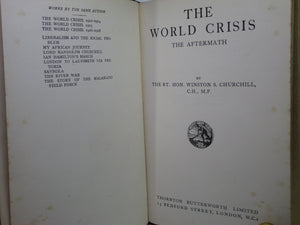 THE WORLD CRISIS: THE AFTERMATH BY WINSTON S. CHURCHILL 1929 LEATHER BINDING