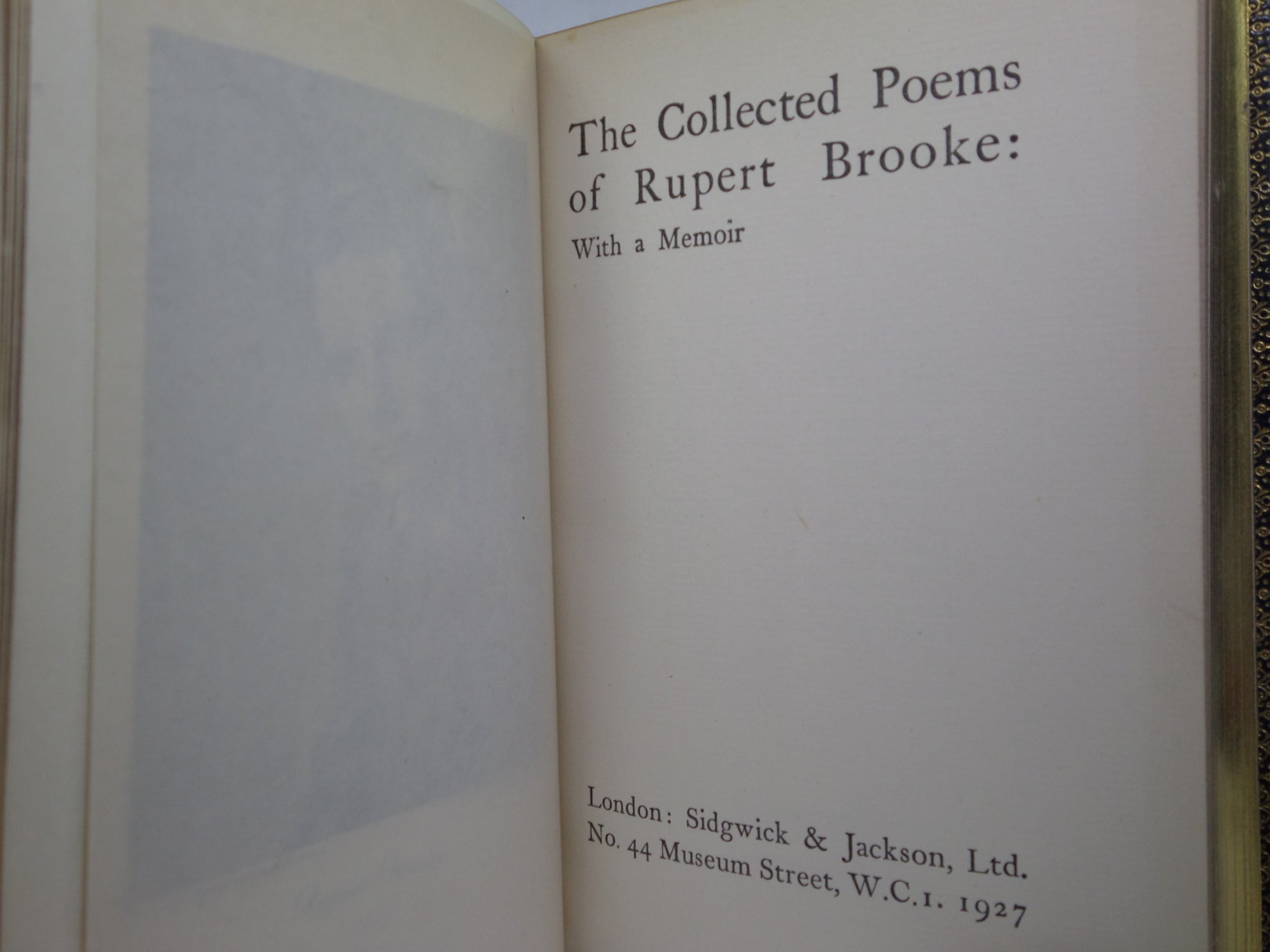 THE COLLECTED POEMS OF RUPERT BROOKE 1927 FINE OXFORD BINDING