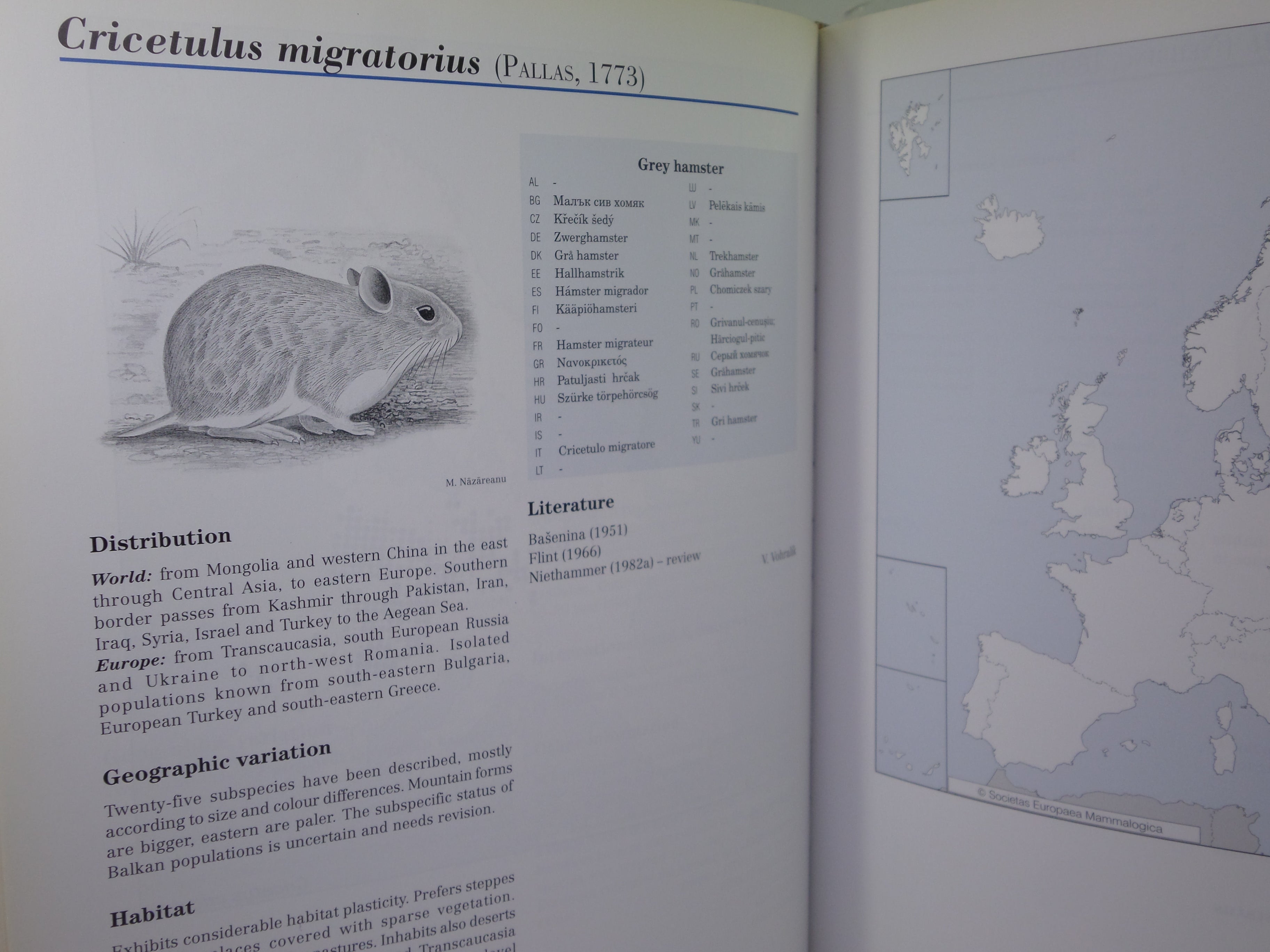 THE ATLAS OF EUROPEAN MAMMALS BY A.J. MITCHELL-JONES ET AL 1999 FIRST EDITION HARDCOVER