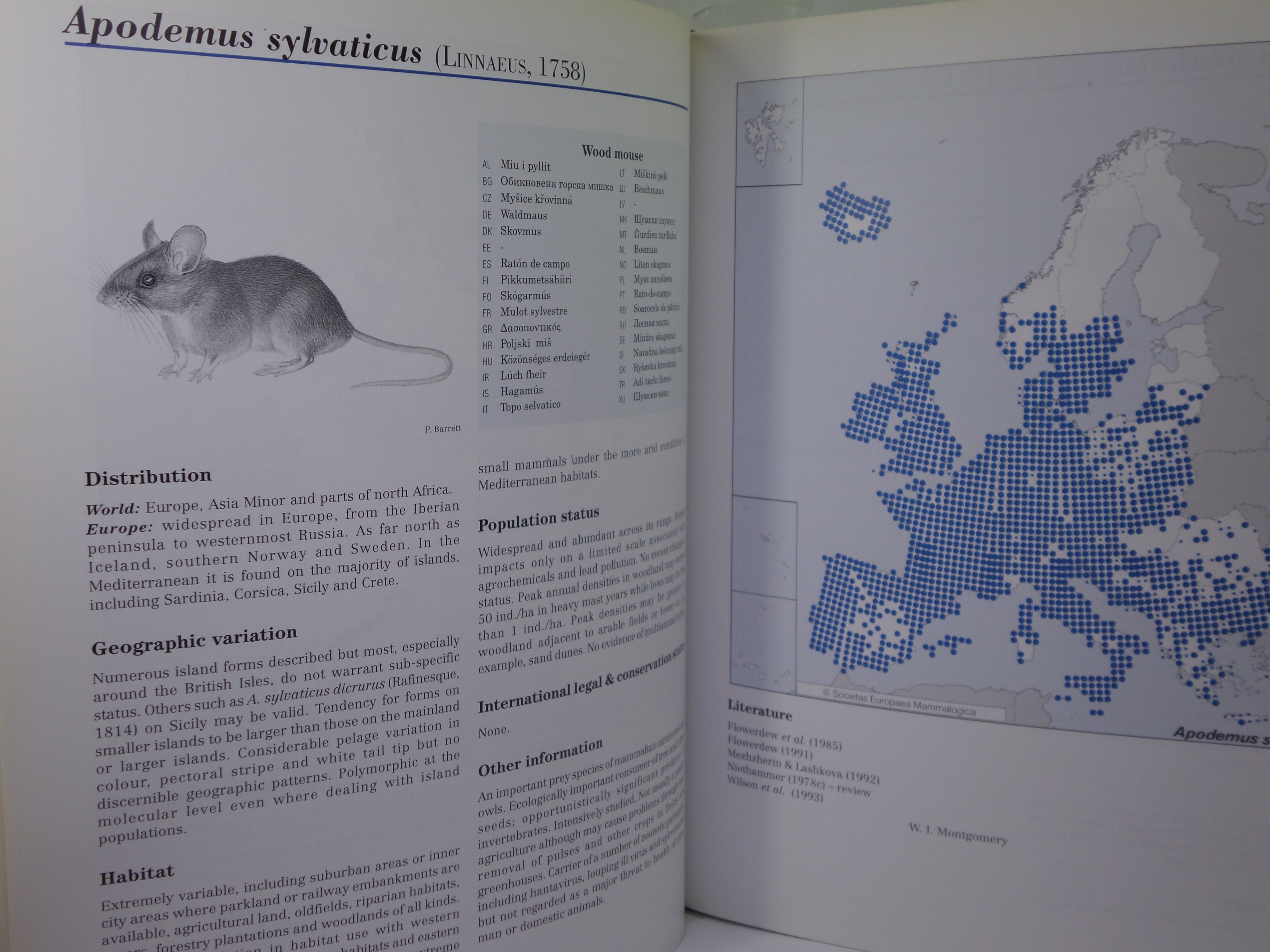 THE ATLAS OF EUROPEAN MAMMALS BY A.J. MITCHELL-JONES ET AL 1999 FIRST EDITION HARDCOVER