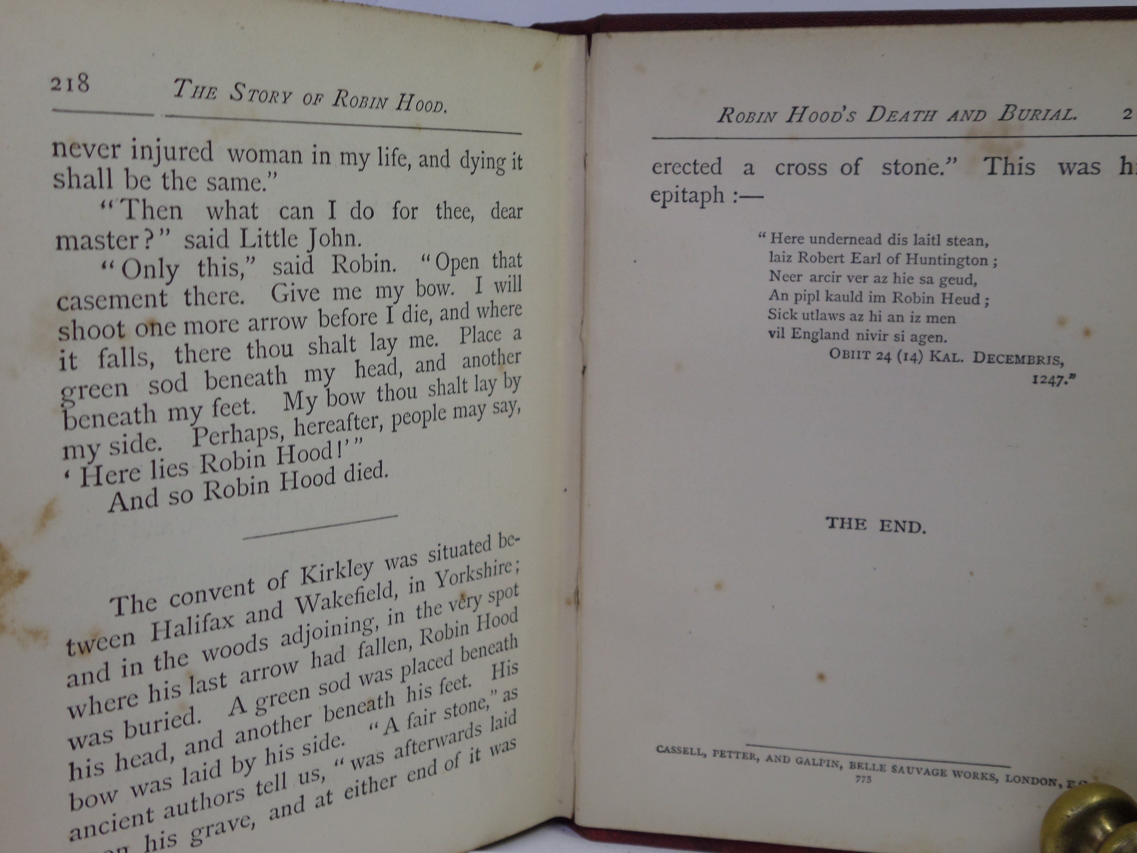 THE STORY OF ROBIN HOOD BY WILLIAM HEATON C. 1870 THIRD EDITION ILLUSTRATED