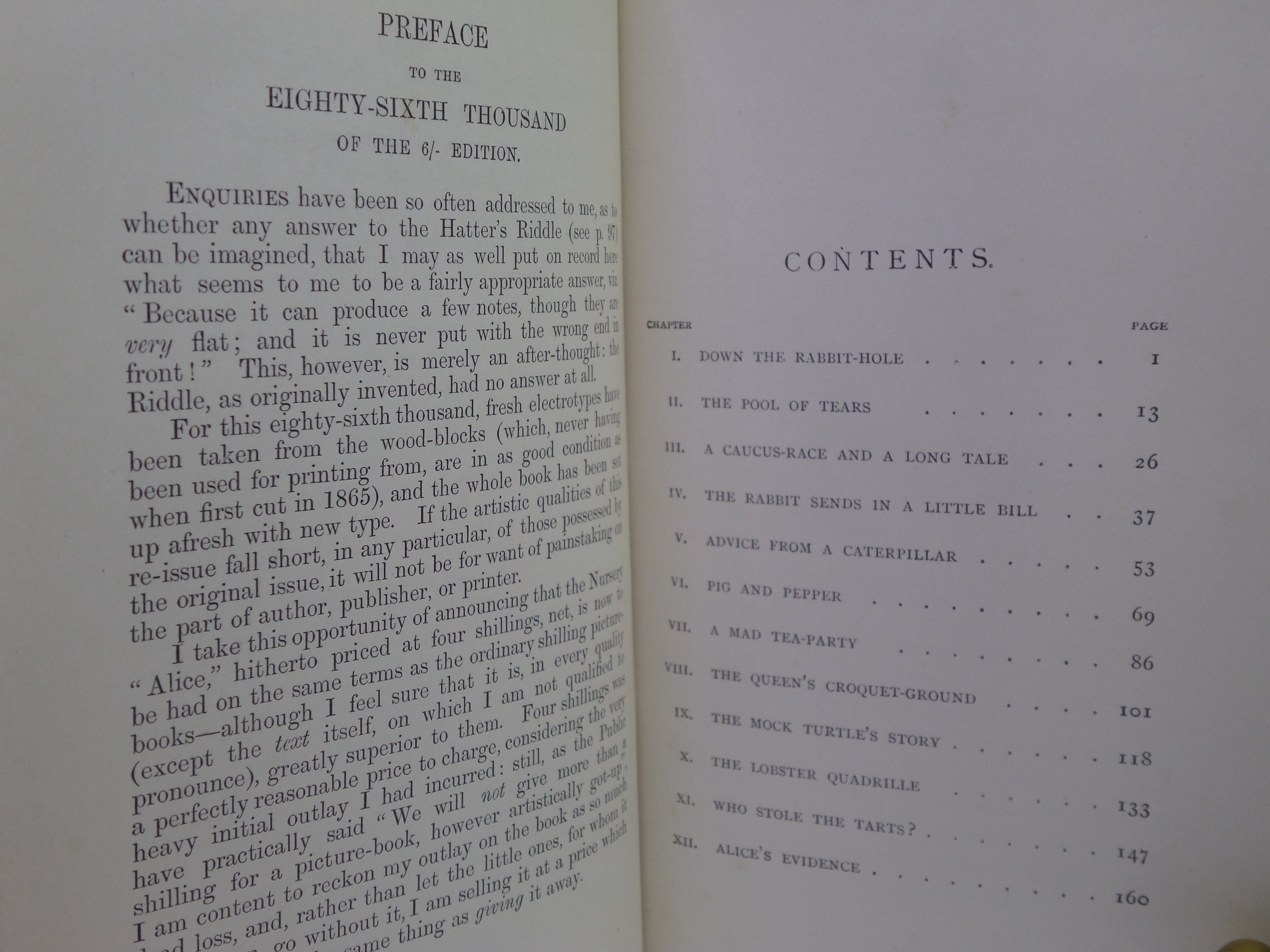 ALICE'S ADVENTURES IN WONDERLAND BY LEWIS CARROLL 1898 PEOPLE'S EDITION