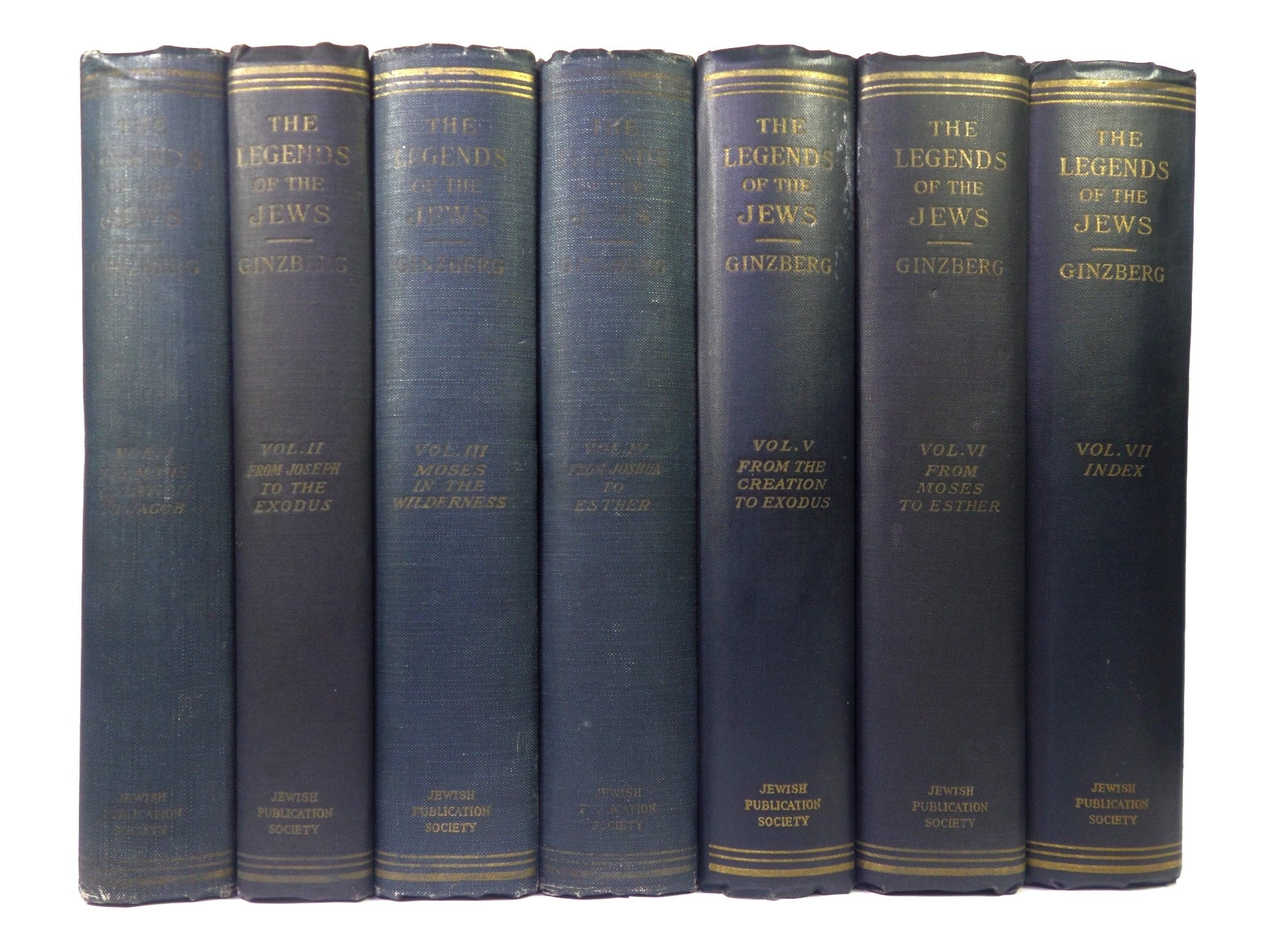 THE LEGENDS OF THE JEWS BY LOUIS GINZBERG 1946-1947 IN SEVEN VOLUMES