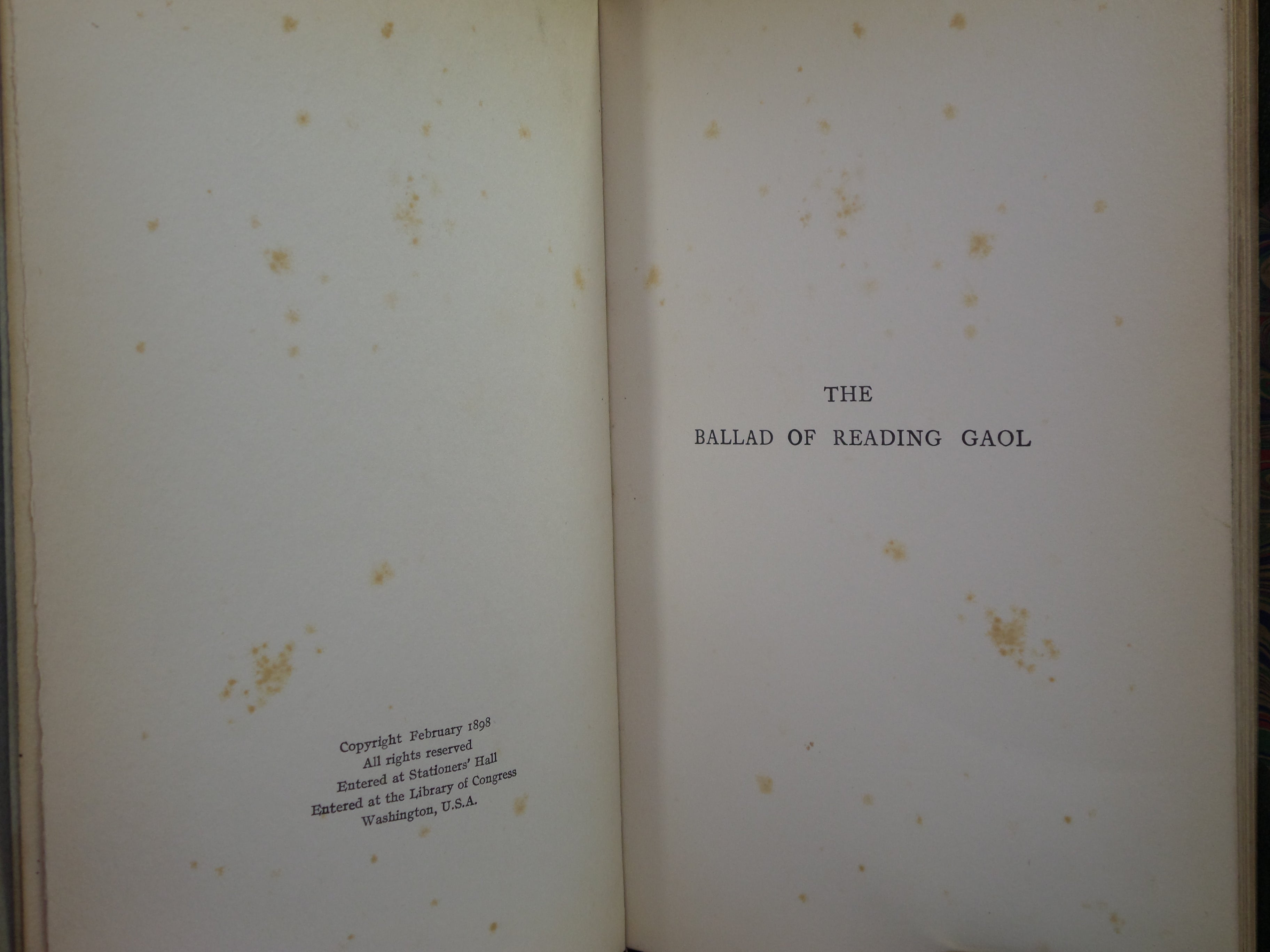 THE BALLAD OF READING GAOL BY OSCAR WILDE 1899 [1907] HATCHARDS LEATHER BINDING