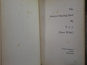 THE BALLAD OF READING GAOL BY OSCAR WILDE 1899 [1907] HATCHARDS LEATHER BINDING