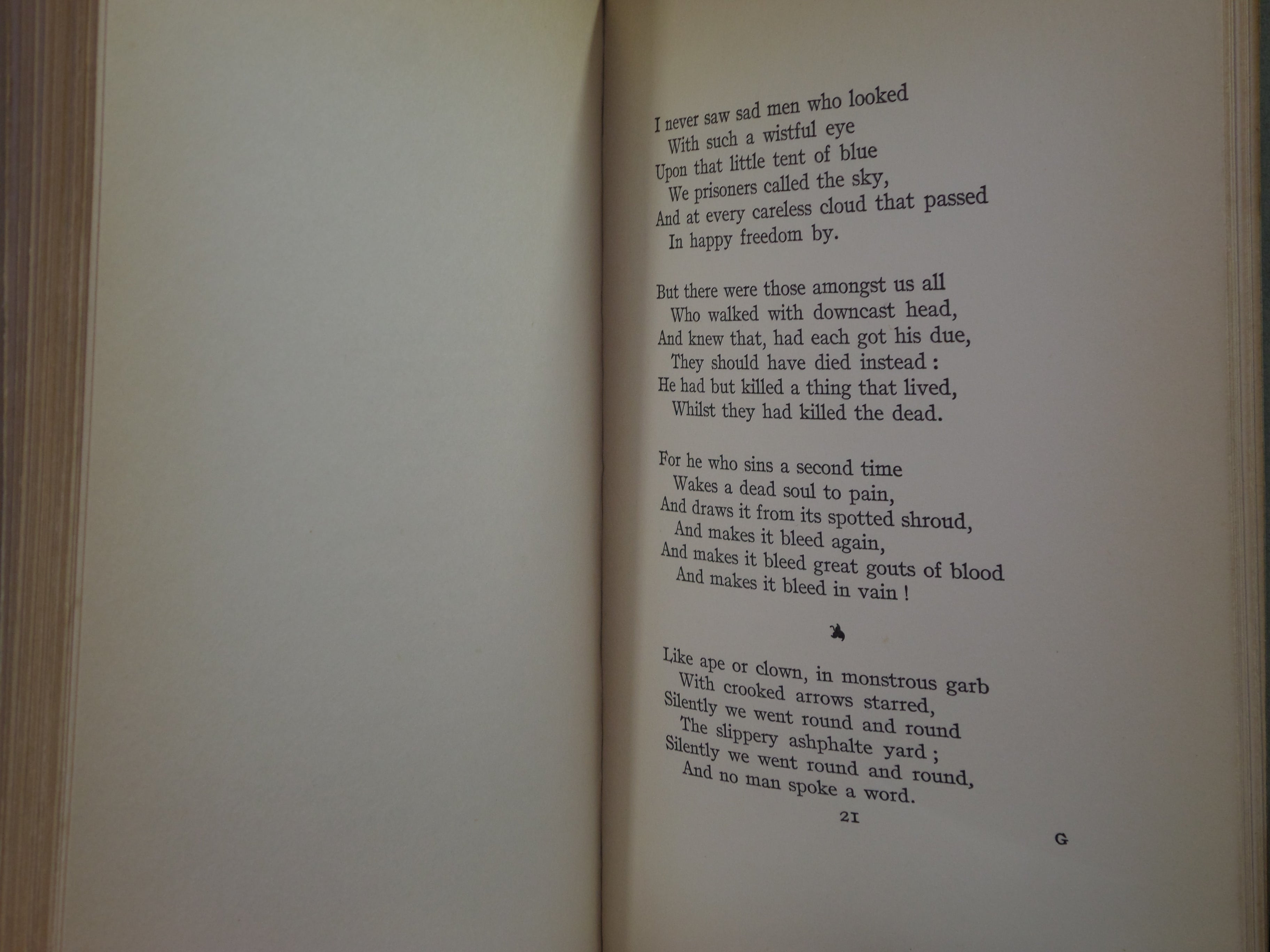 THE BALLAD OF READING GAOL BY OSCAR WILDE 1899 [1907] HATCHARDS LEATHER BINDING