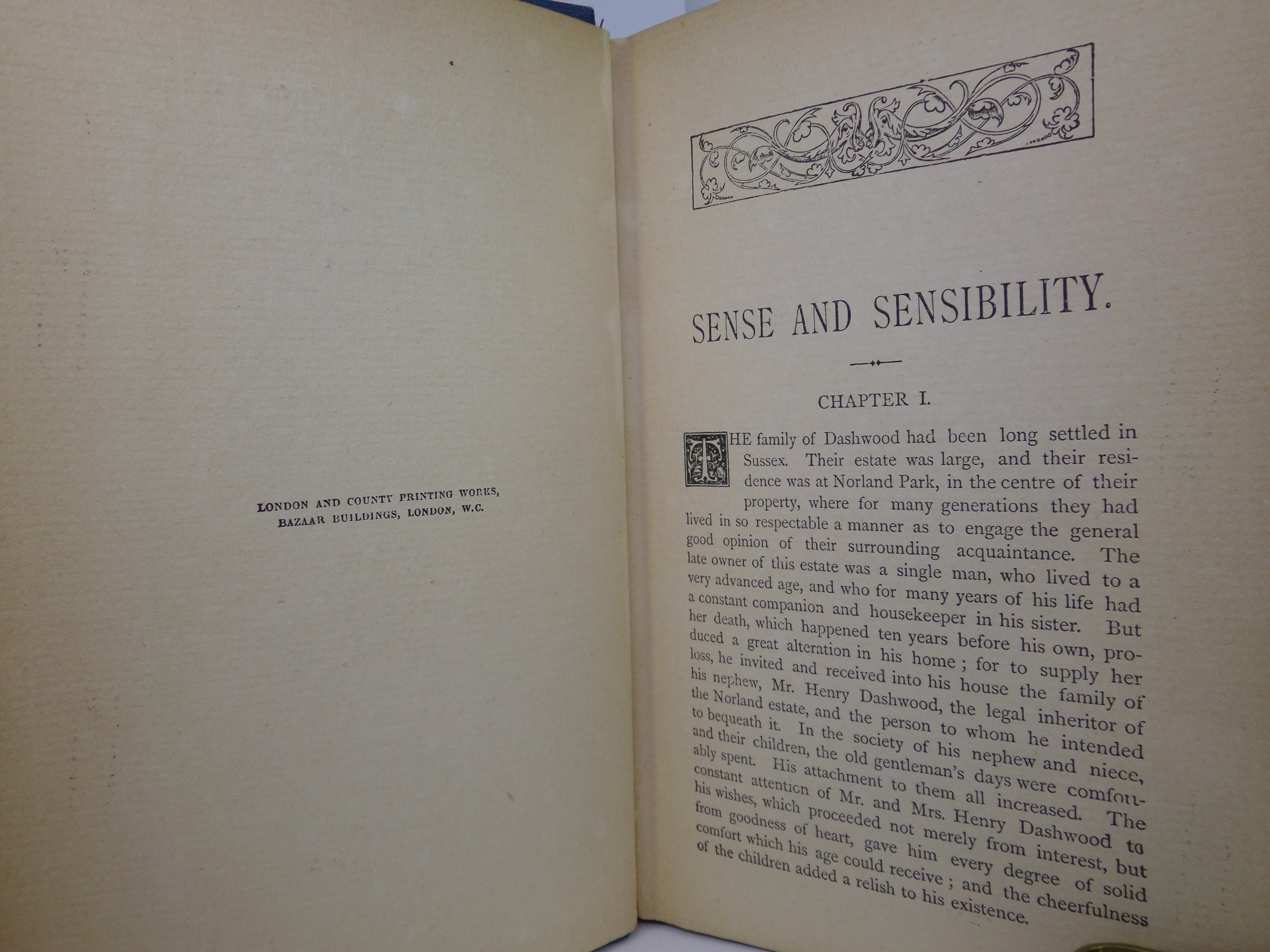 SENSE AND SENSIBILITY BY JANE AUSTEN CIRCA 1885