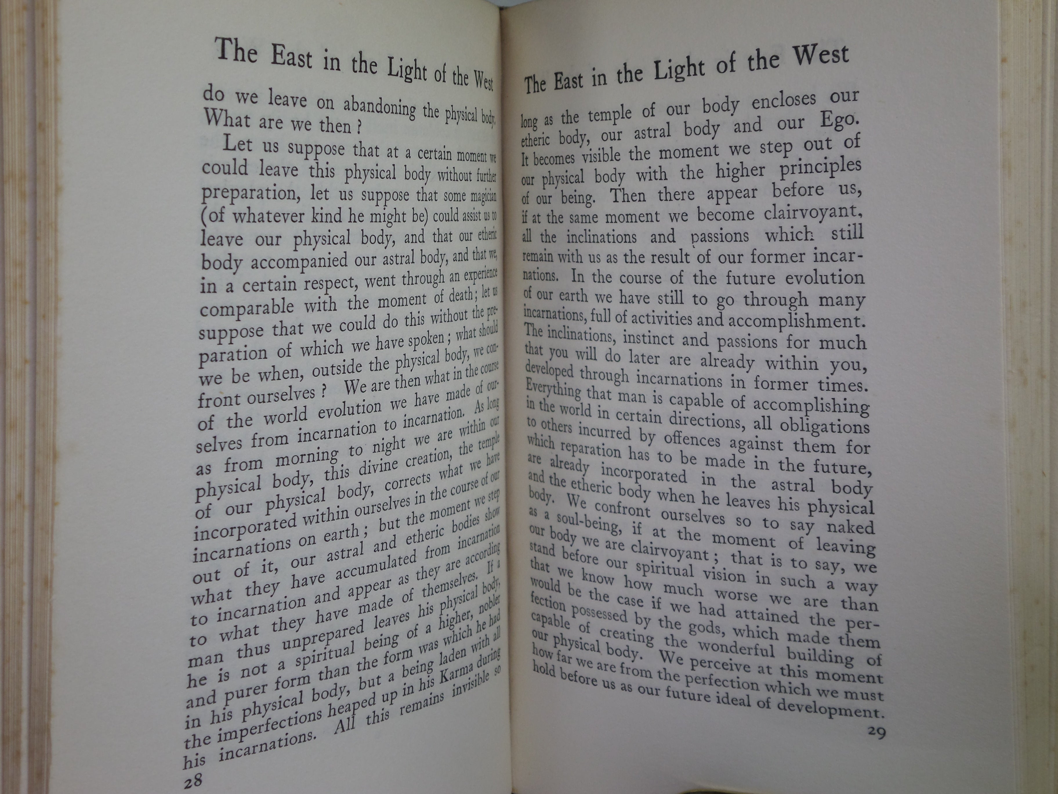 THE EAST IN THE LIGHT OF THE WEST BY RUDOLF STEINER 1922 FIRST EDITION