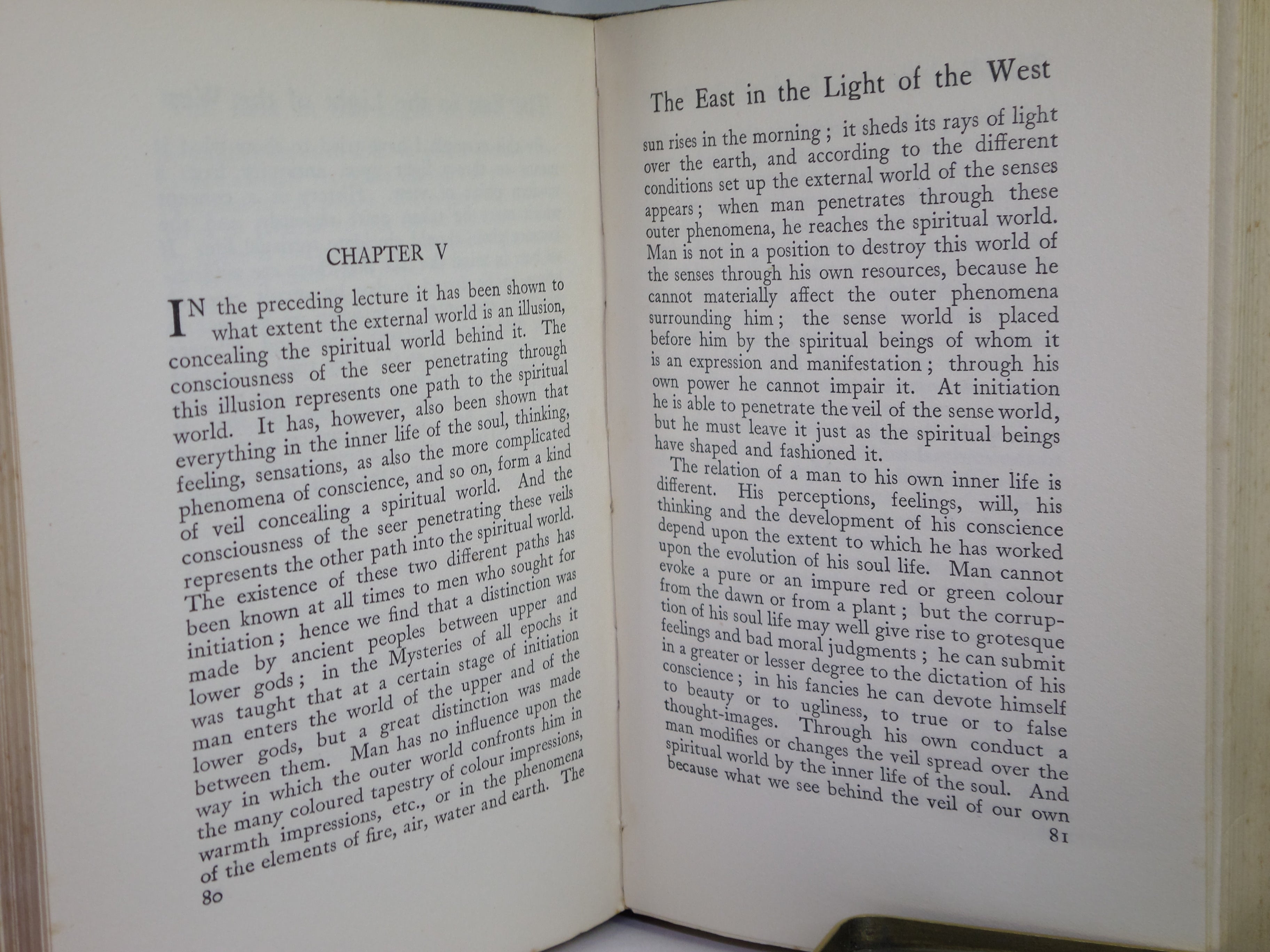 THE EAST IN THE LIGHT OF THE WEST BY RUDOLF STEINER 1922 FIRST EDITION