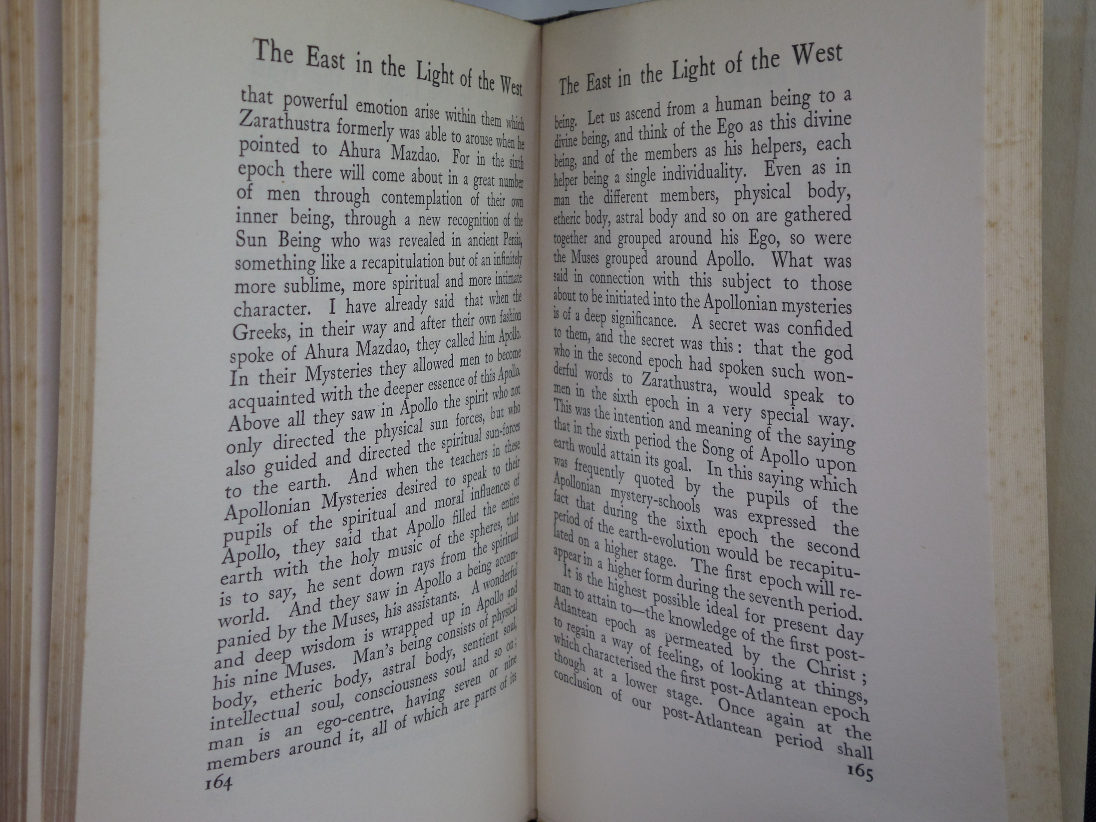 THE EAST IN THE LIGHT OF THE WEST BY RUDOLF STEINER 1922 FIRST EDITION