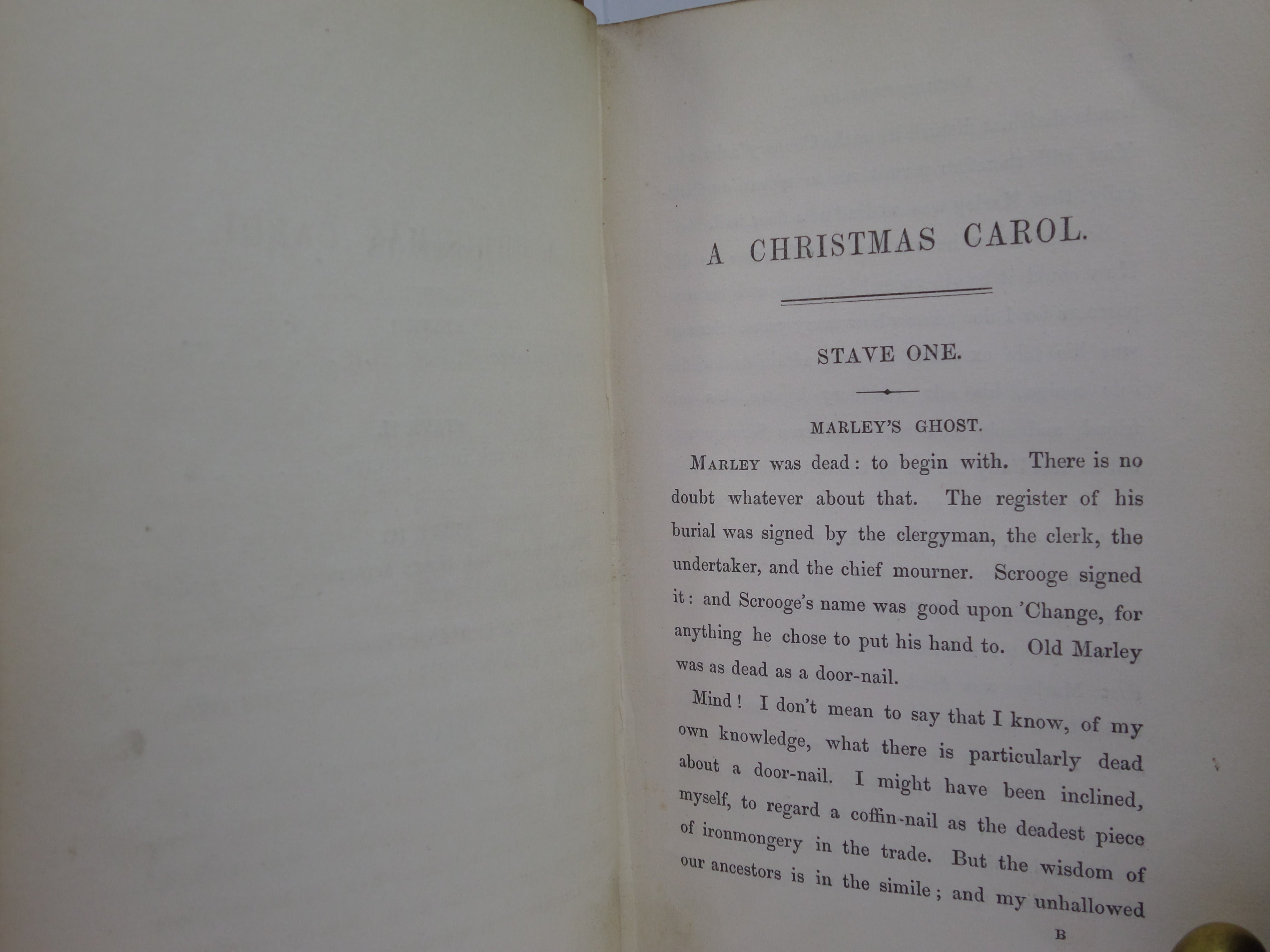 A CHRISTMAS CAROL BY CHARLES DICKENS 1843 SECOND EDITION